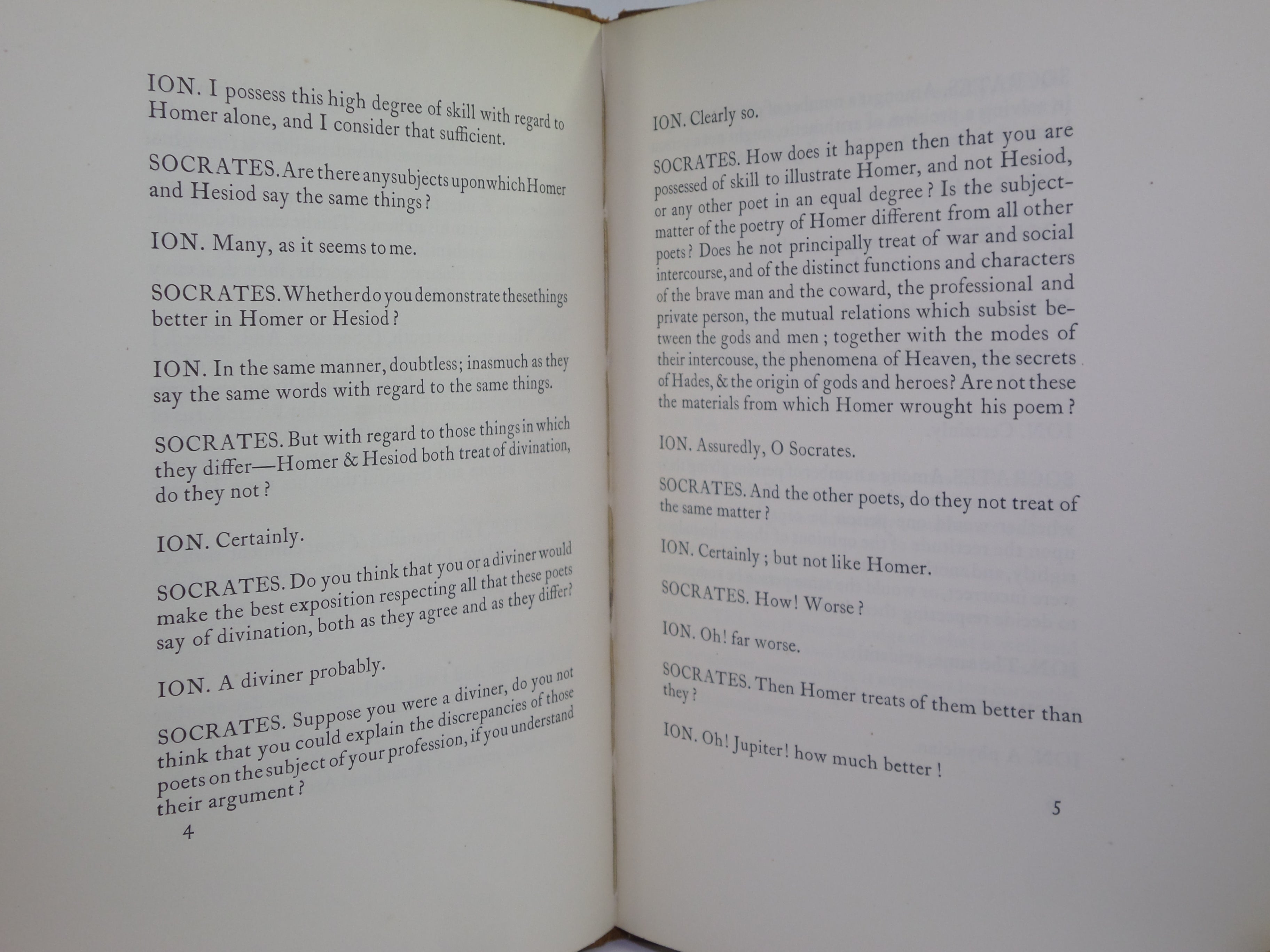 ION: OR, OF THE ILIAD TRANSLATED FROM PLATO BY PERCY BYSSHE SHELLEY 1914
