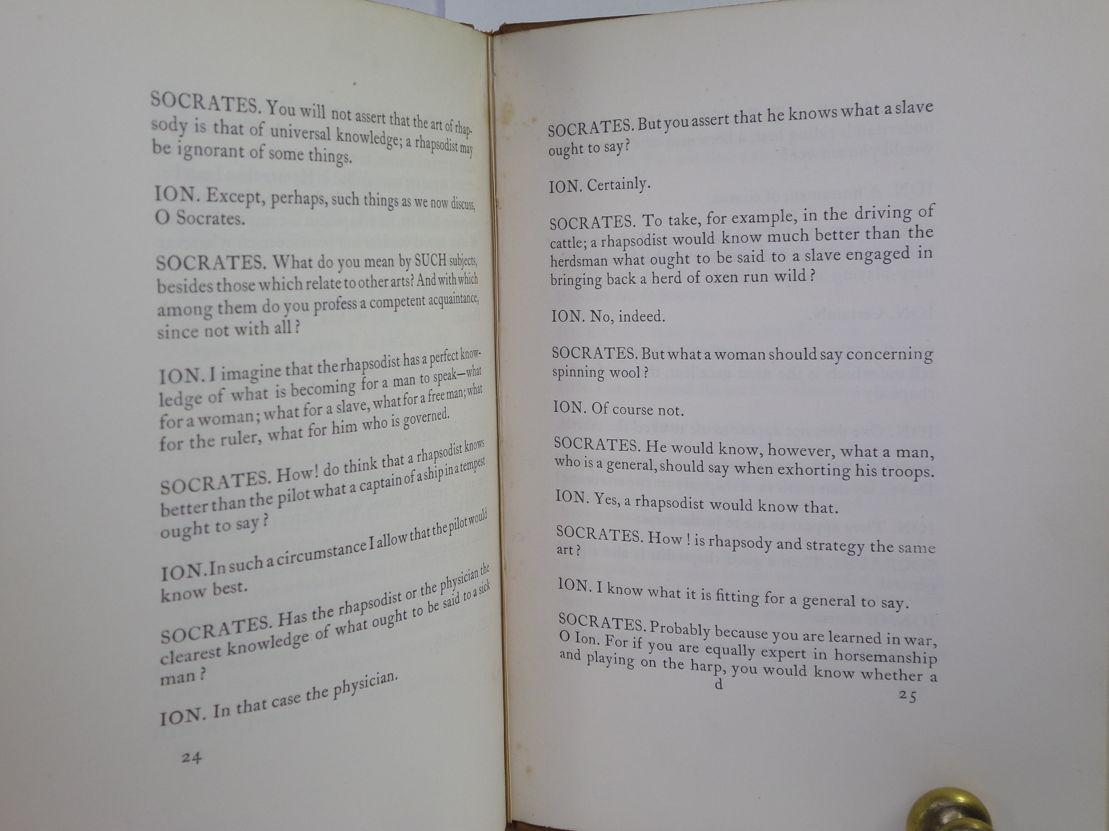 ION: OR, OF THE ILIAD TRANSLATED FROM PLATO BY PERCY BYSSHE SHELLEY 1914