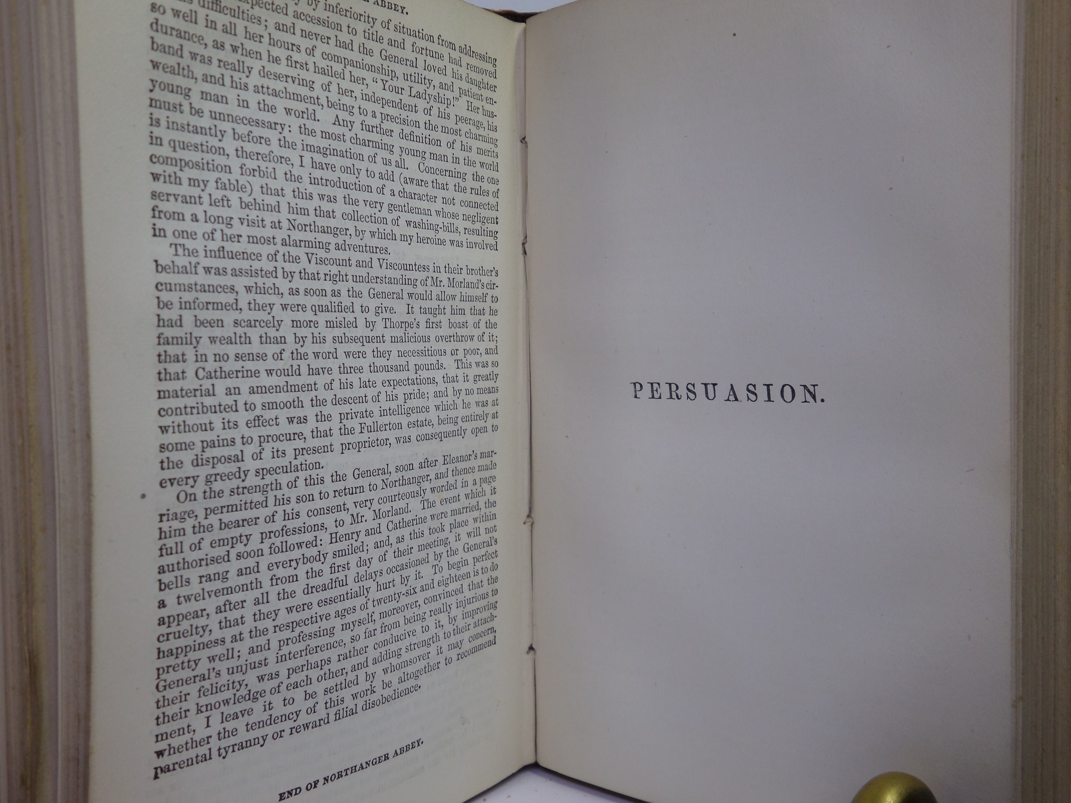 NORTHANGER ABBEY AND PERSUASION BY JANE AUSTEN CIRCA 1870