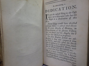 THE POLITICAL HISTORY OF THE DEVIL BY DANIEL DEFOE 1726 FIRST EDITION, LEATHER BINDING