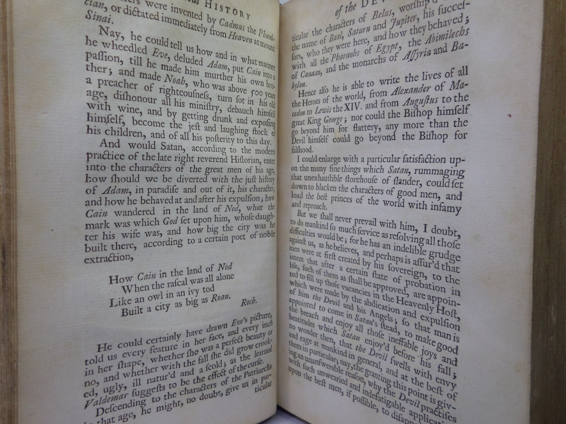 THE POLITICAL HISTORY OF THE DEVIL BY DANIEL DEFOE 1726 FIRST EDITION, LEATHER BINDING