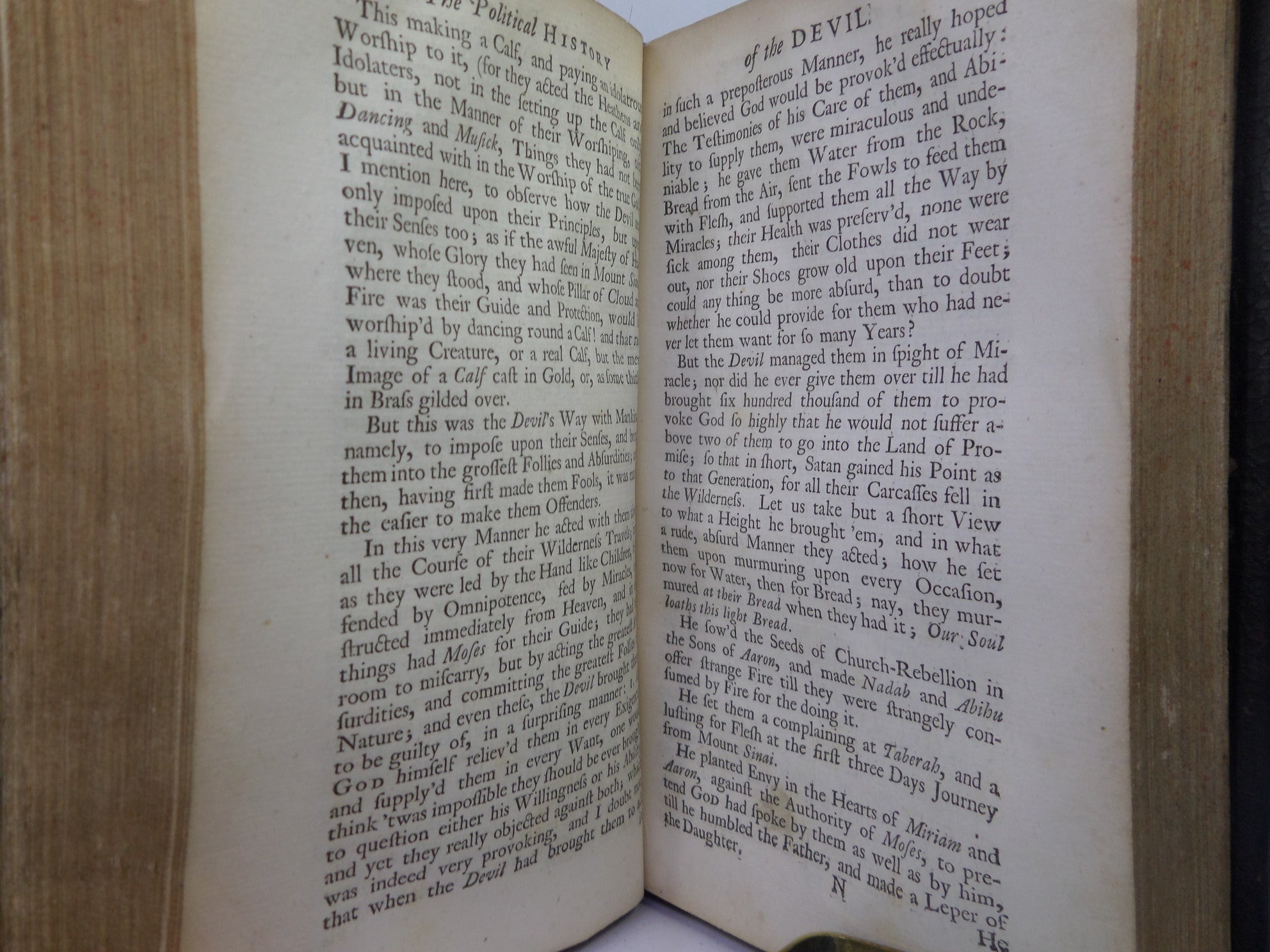 THE POLITICAL HISTORY OF THE DEVIL BY DANIEL DEFOE 1726 FIRST EDITION, LEATHER BINDING