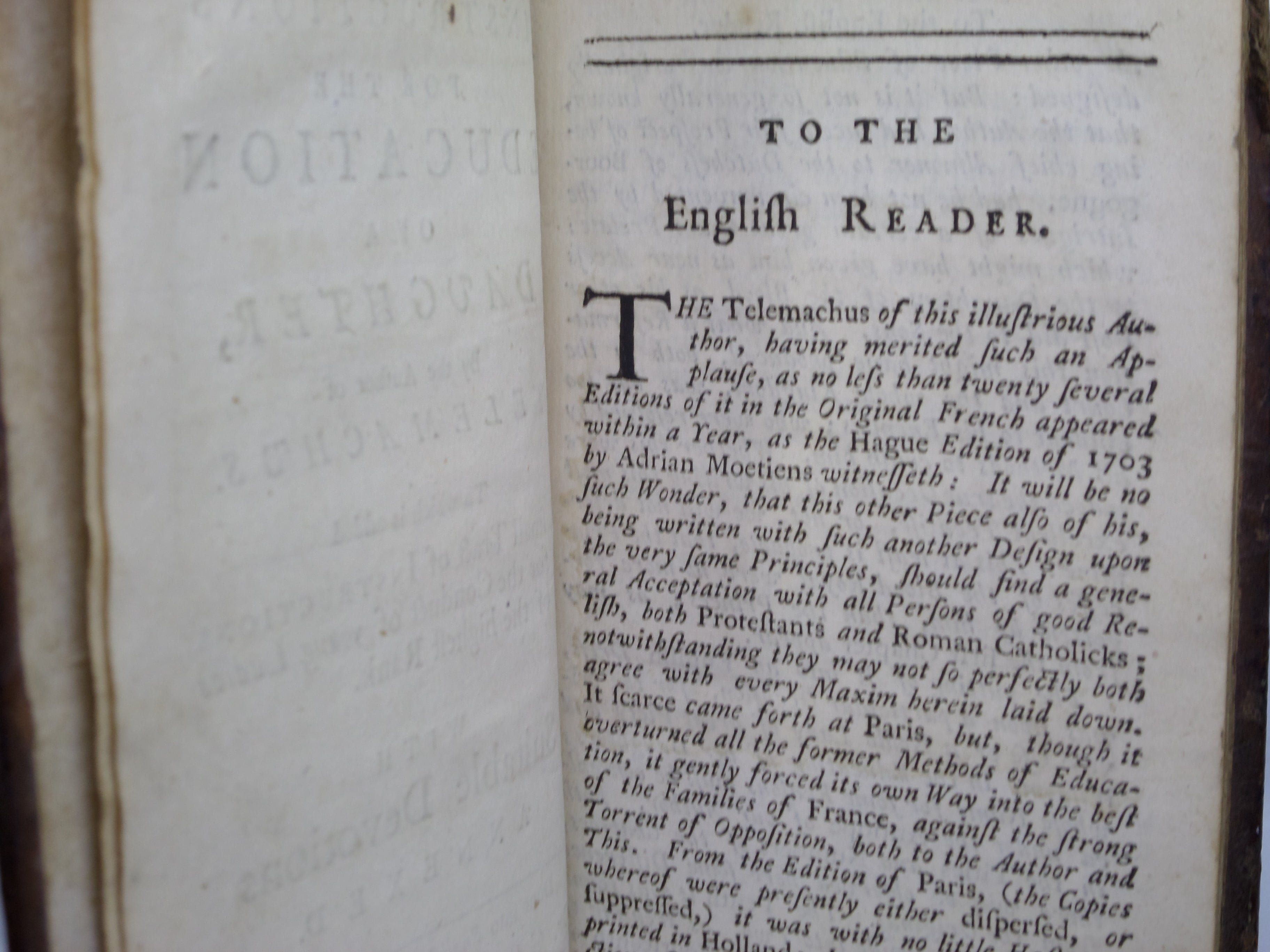 INSTRUCTIONS FOR THE EDUCATION OF A DAUGHTER TRANSLATED BY GEORGE HICKES 1750