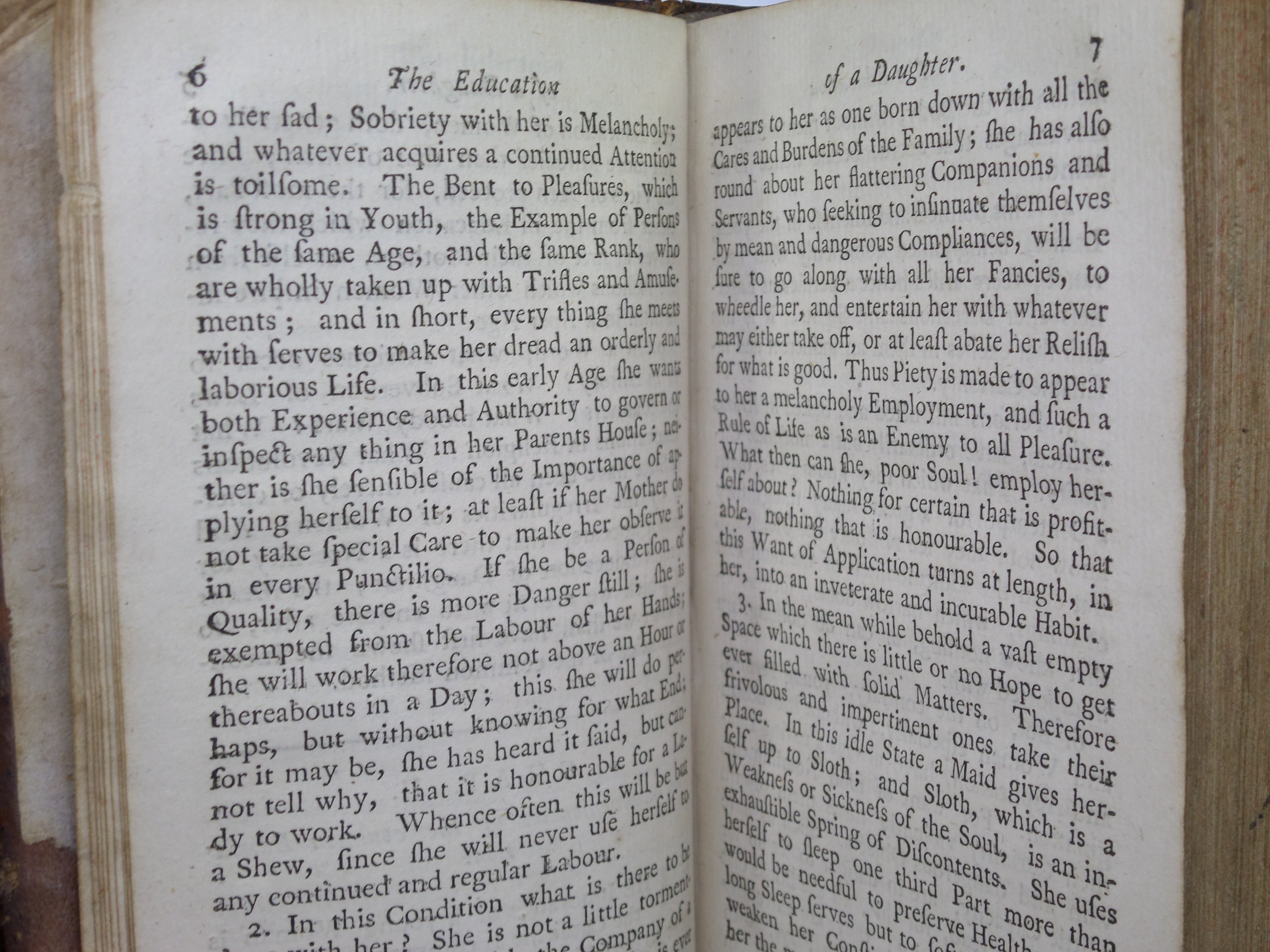 INSTRUCTIONS FOR THE EDUCATION OF A DAUGHTER TRANSLATED BY GEORGE HICKES 1750