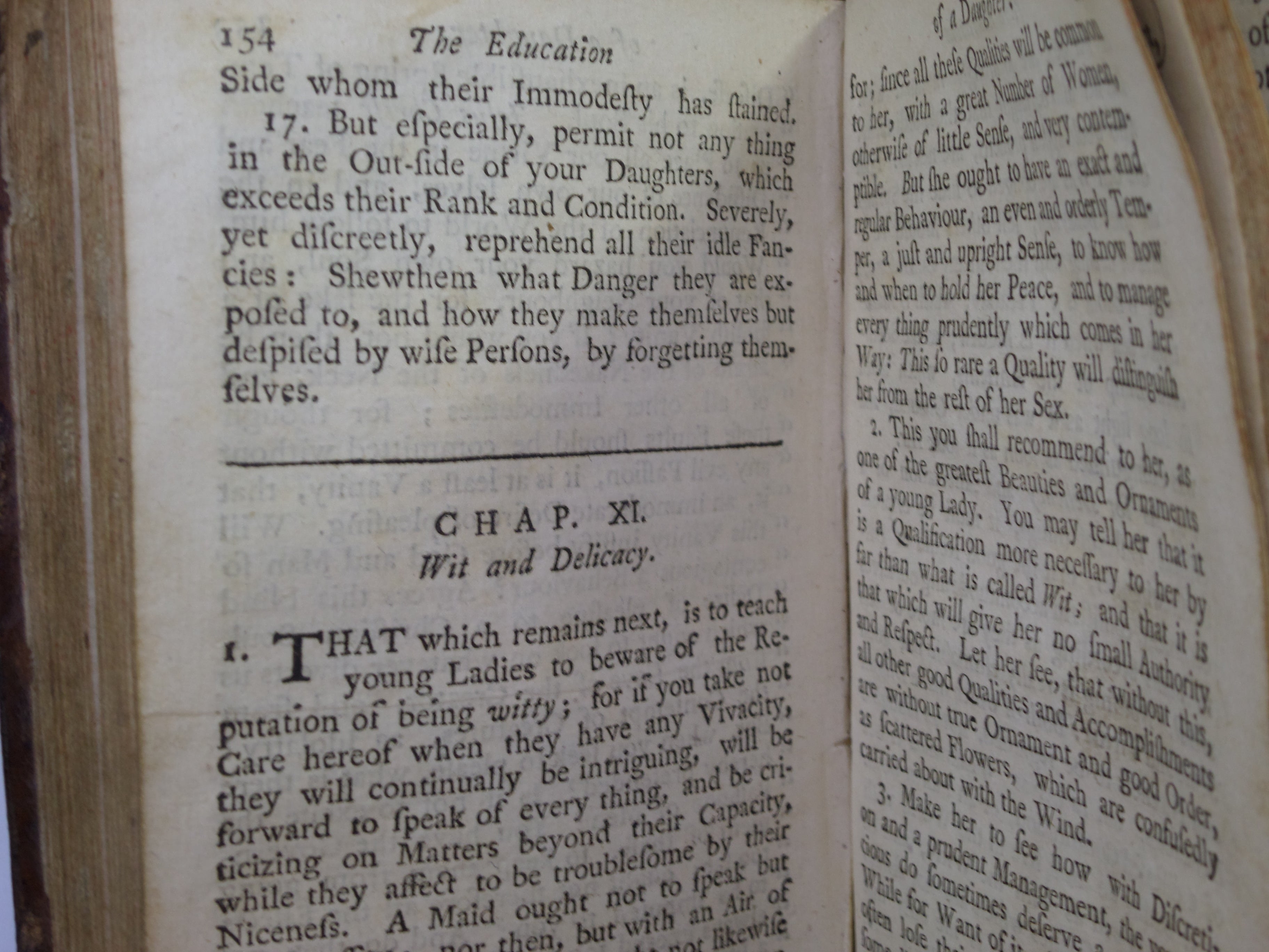 INSTRUCTIONS FOR THE EDUCATION OF A DAUGHTER TRANSLATED BY GEORGE HICKES 1750