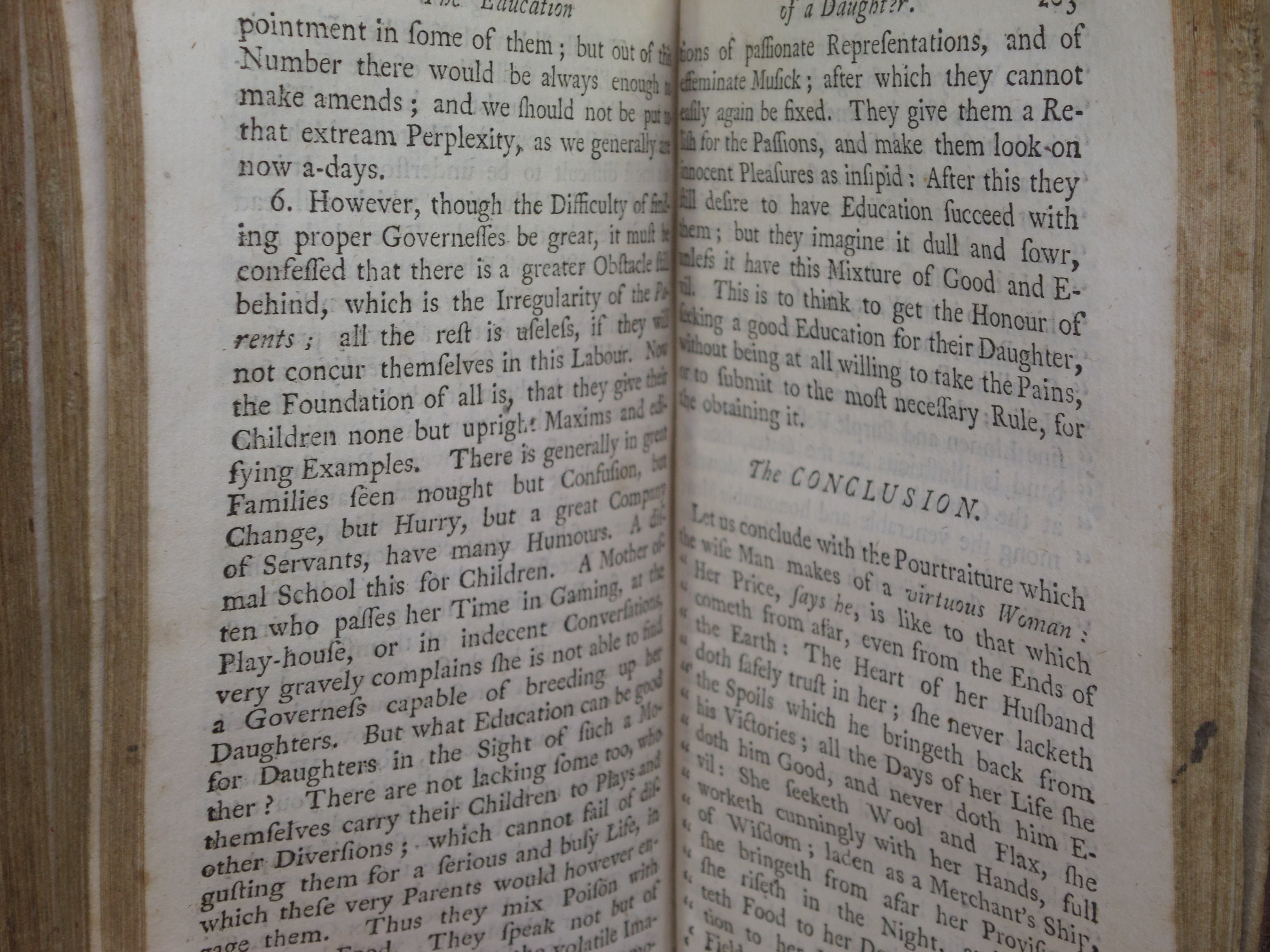 INSTRUCTIONS FOR THE EDUCATION OF A DAUGHTER TRANSLATED BY GEORGE HICKES 1750