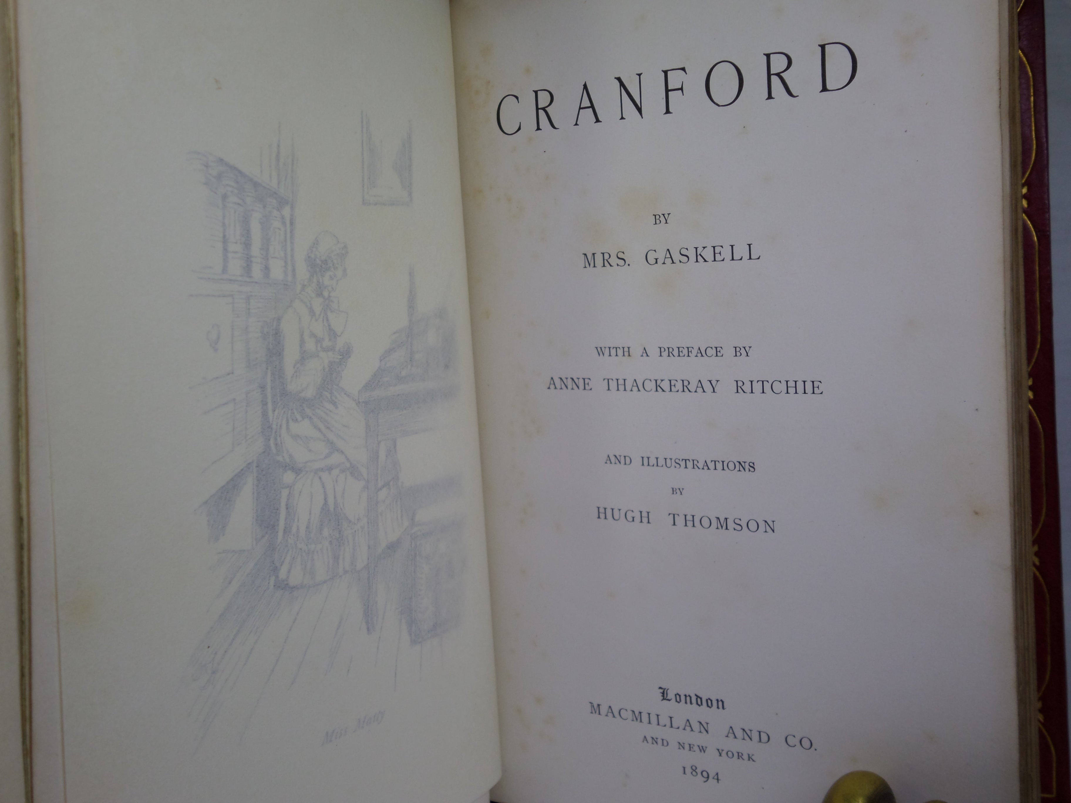 CRANFORD BY ELIZABETH GASKELL 1894 FINE BINDING BY SYD A HOWE