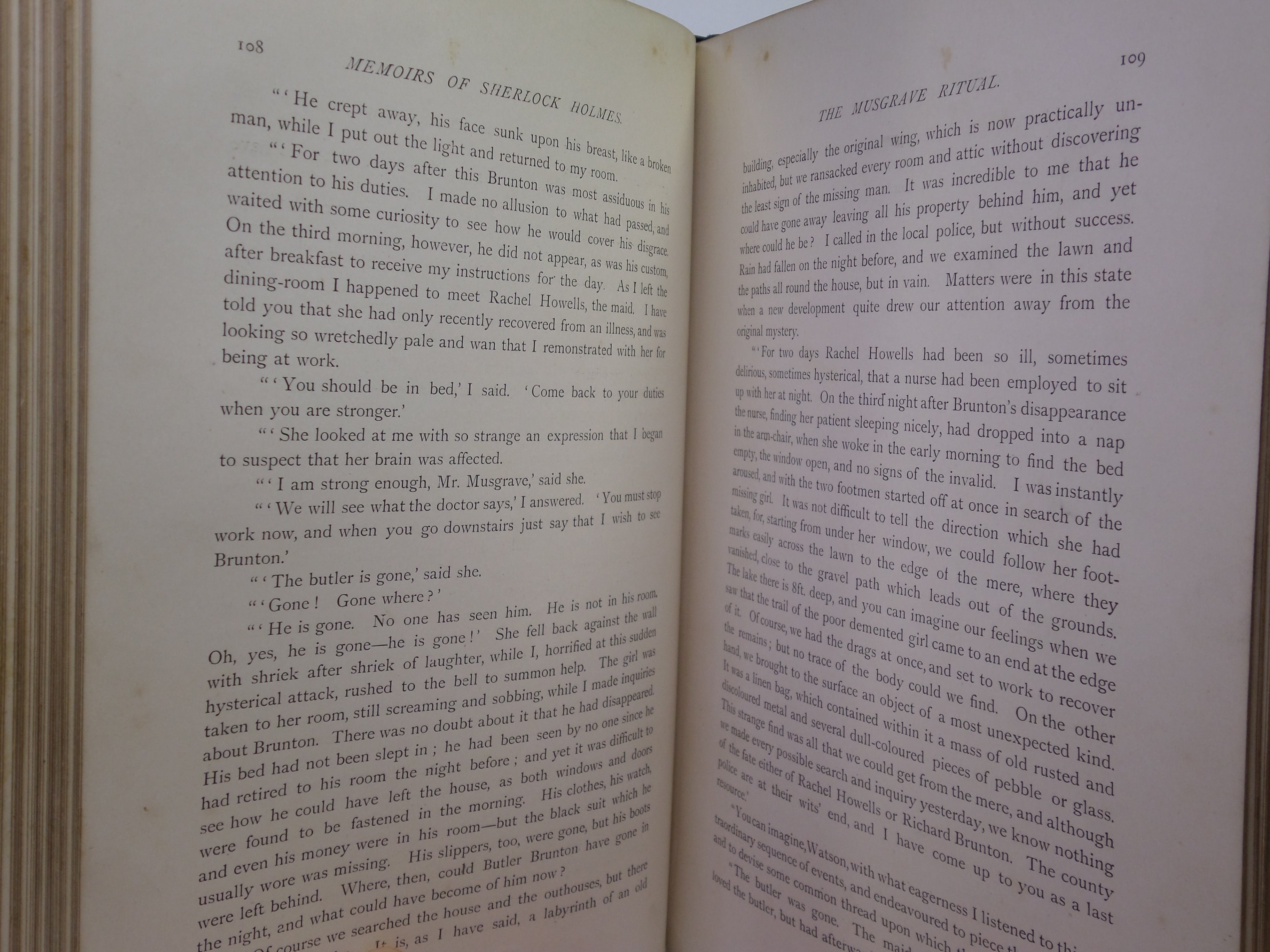 THE MEMOIRS OF SHERLOCK HOLMES BY ARTHUR CONAN DOYLE 1894 FIRST EDITION