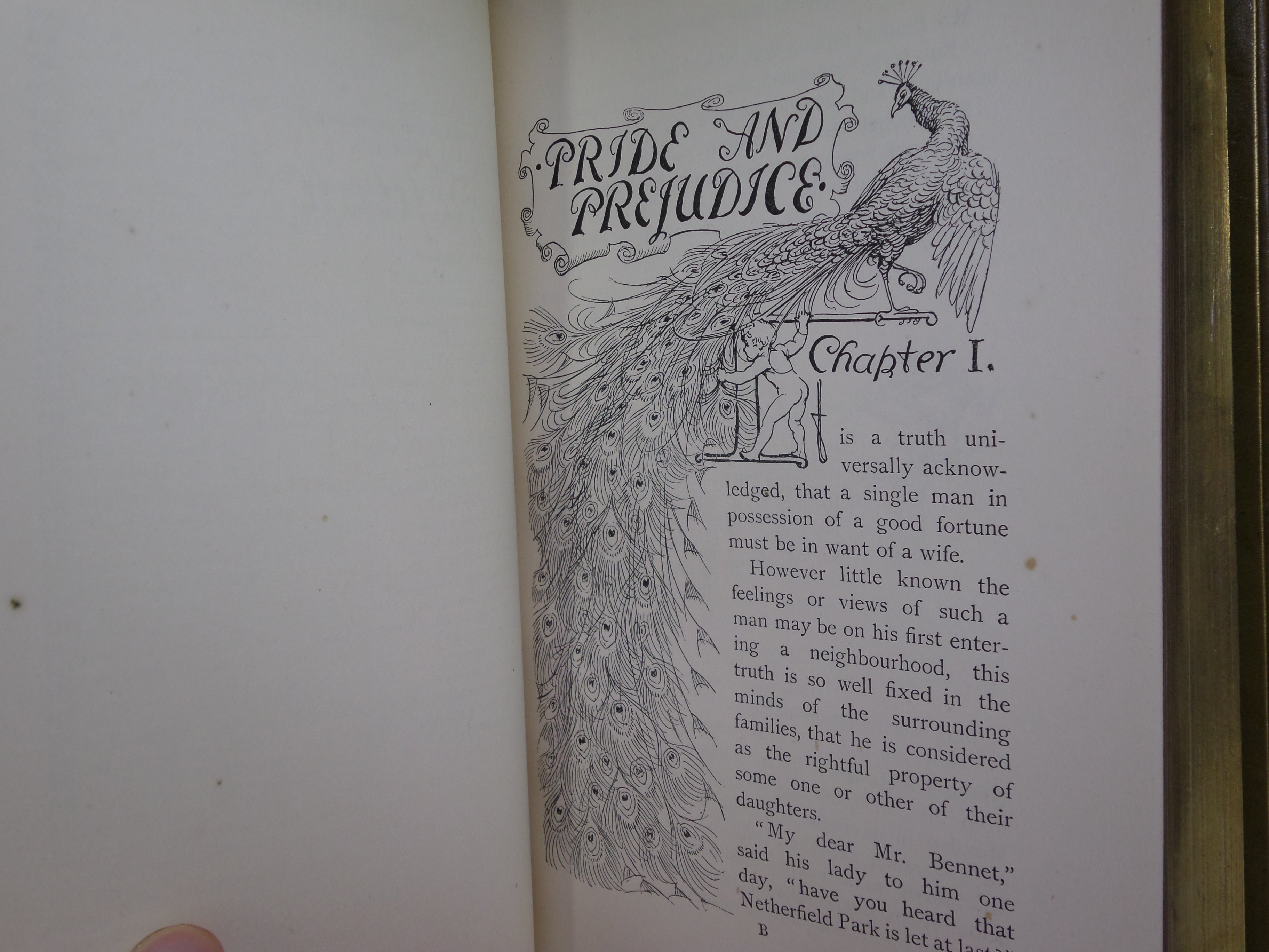 PRIDE AND PREJUDICE BY JANE AUSTEN 1895 PEACOCK EDITION FINELY BOUND BY TRUSLOVE & HANSON