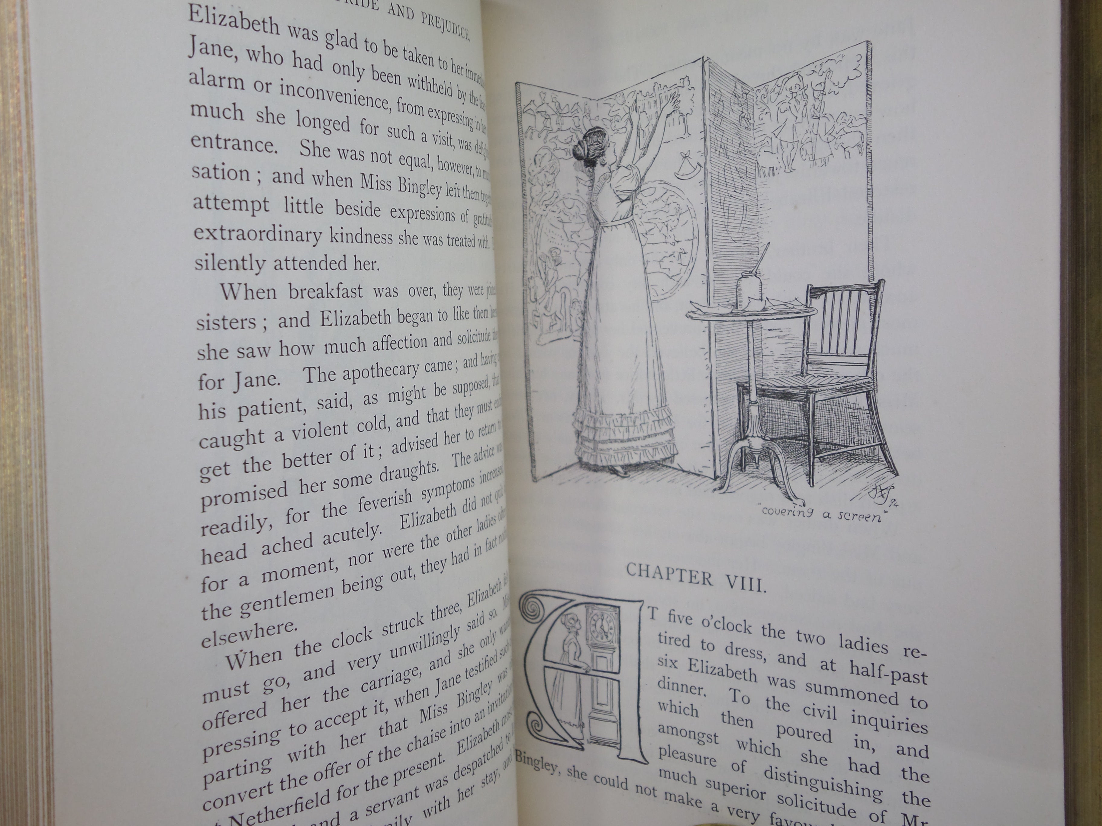 PRIDE AND PREJUDICE BY JANE AUSTEN 1895 PEACOCK EDITION FINELY BOUND BY TRUSLOVE & HANSON