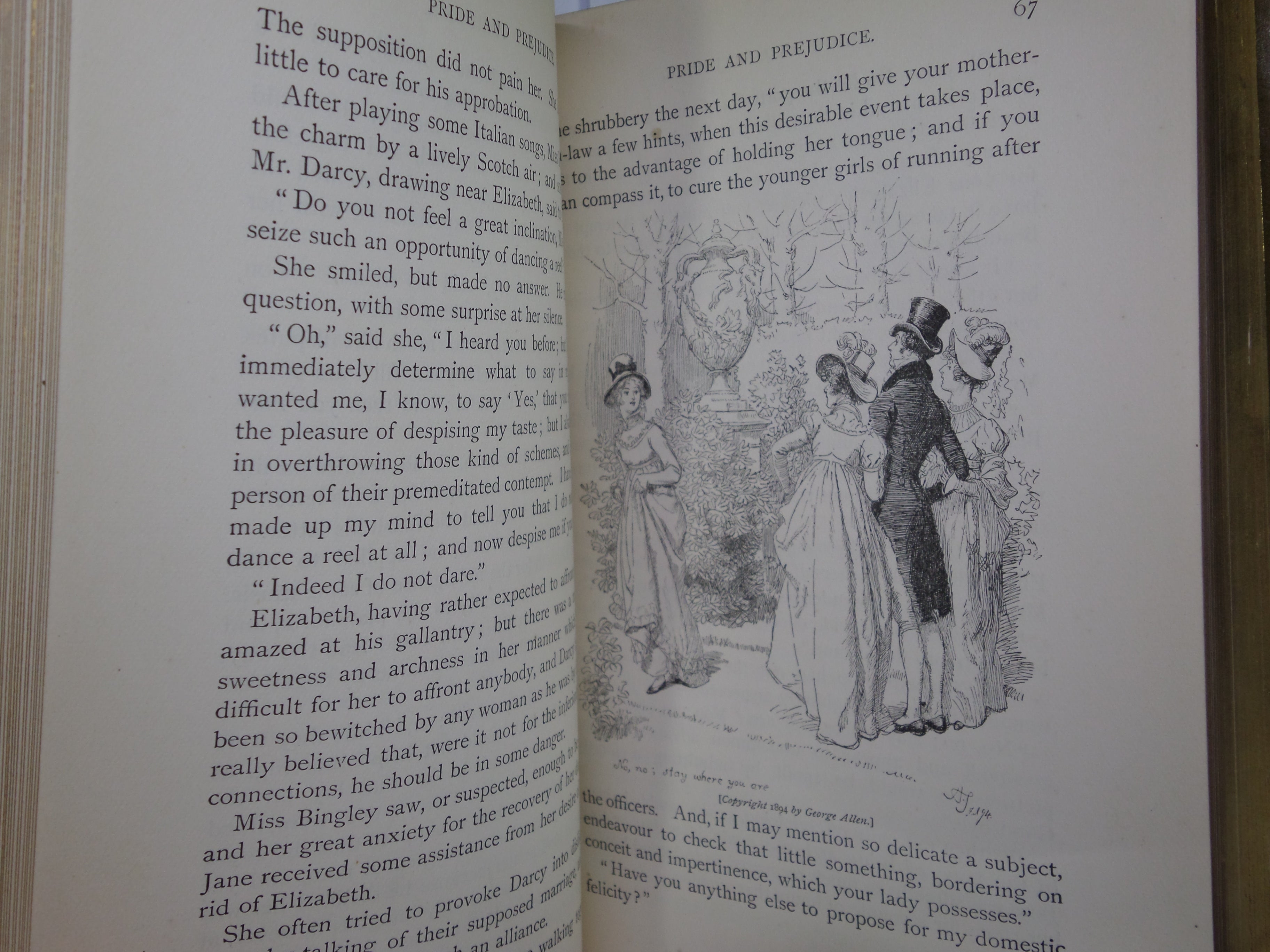 PRIDE AND PREJUDICE BY JANE AUSTEN 1895 PEACOCK EDITION FINELY BOUND BY TRUSLOVE & HANSON