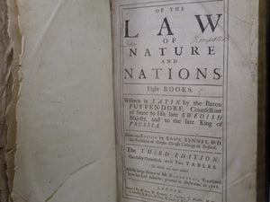 OF THE LAW OF NATURE AND NATIONS BY SAMUEL PUFENDORF 1717 THIRD EDITION