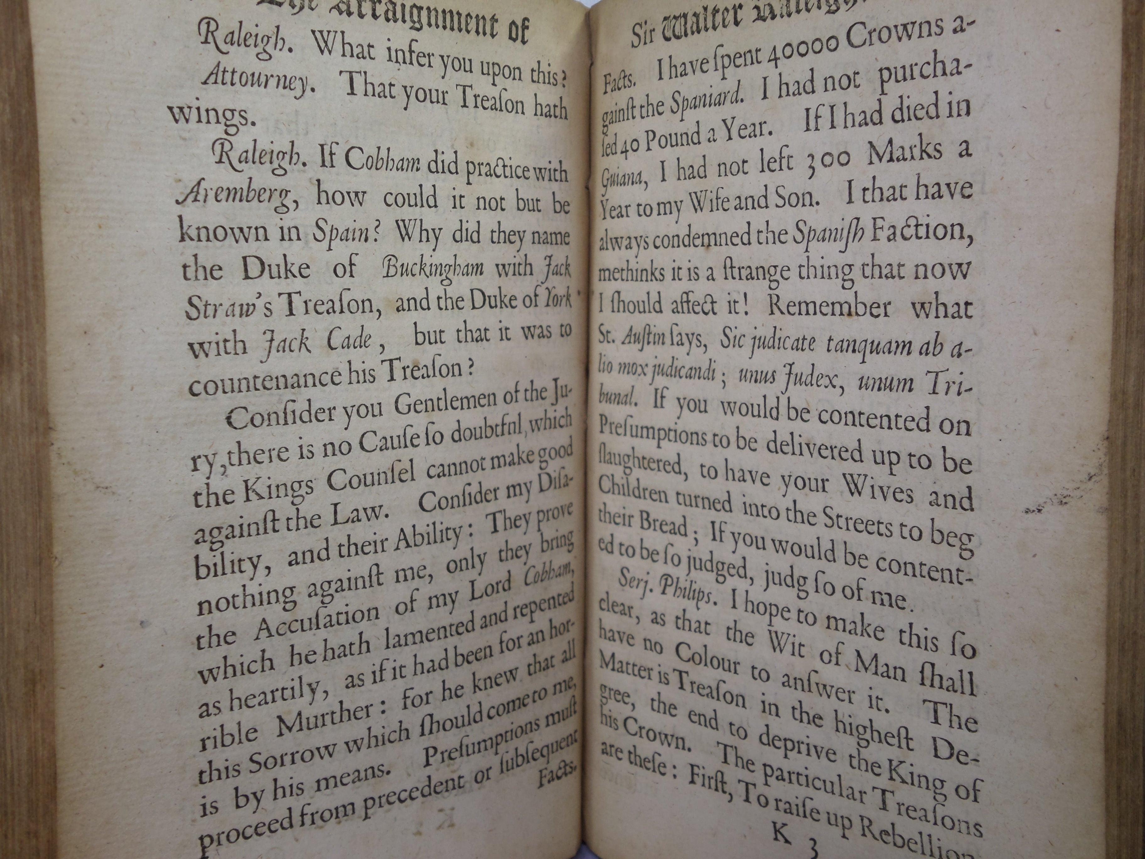 THE LIFE OF SIR WALTER RALEIGH WITH HIS TRYAL AT WINCHESTER 1677 LEATHER BINDING