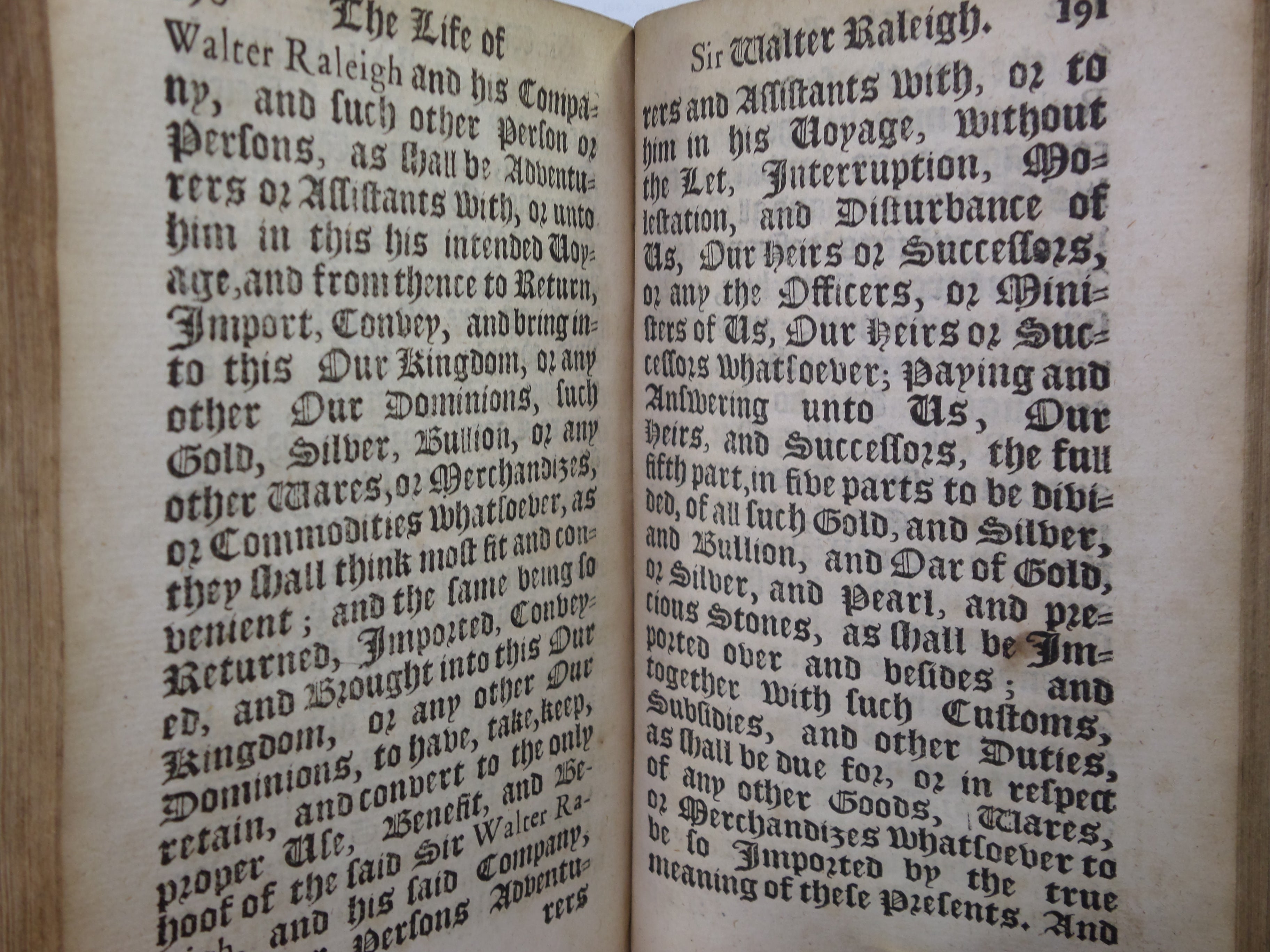 THE LIFE OF SIR WALTER RALEIGH WITH HIS TRYAL AT WINCHESTER 1677 LEATHER BINDING