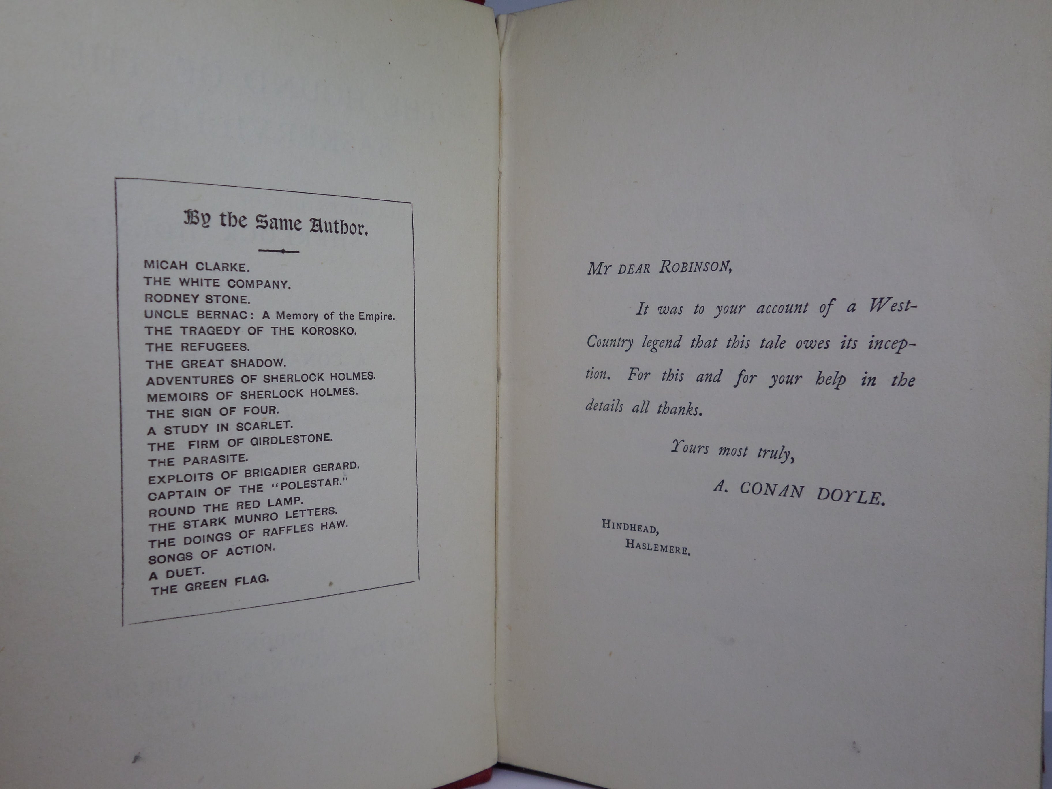 THE HOUND OF THE BASKERVILLES BY ARTHUR CONAN DOYLE 1902 FIRST EDITION