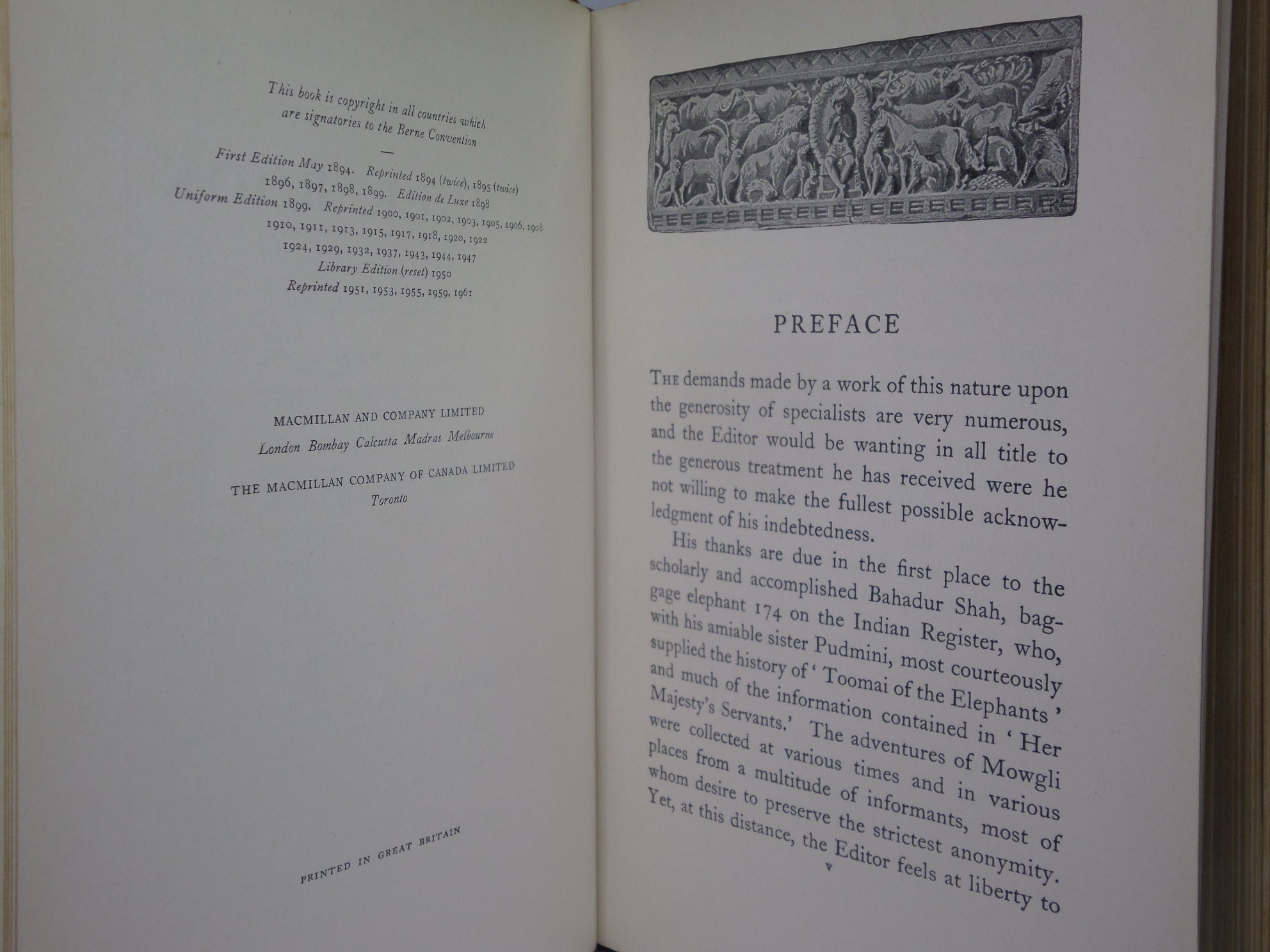 THE JUNGLE BOOK & SECOND JUNGLE BOOK BY RUDYARD KIPLING 1961-62 FINE BINDING BY HATCHARDS