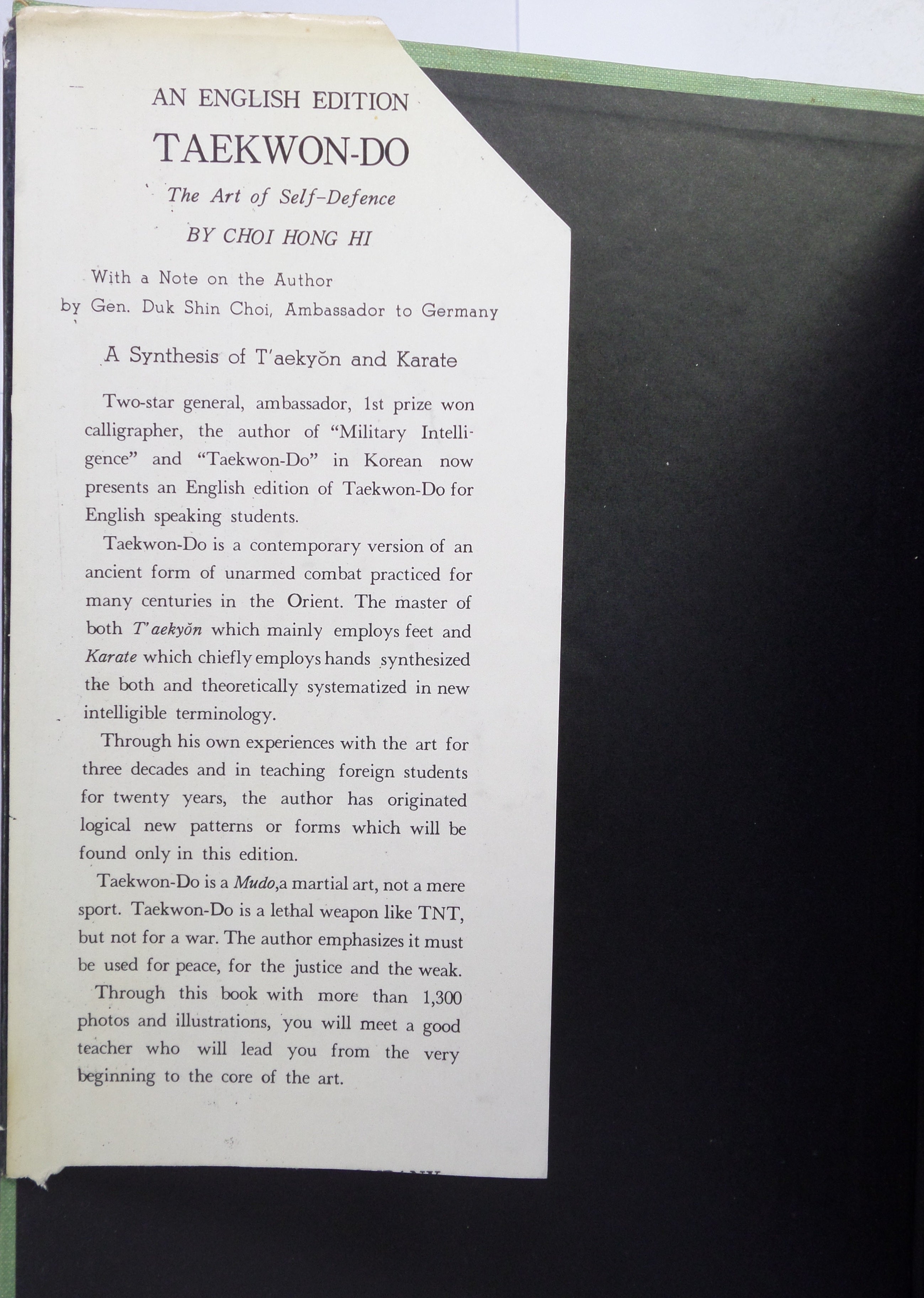 TAEKWON-DO: THE ART OF SELF-DEFENCE BY CHOI HONG HI 1965 FIRST EDITION HARDCOVER