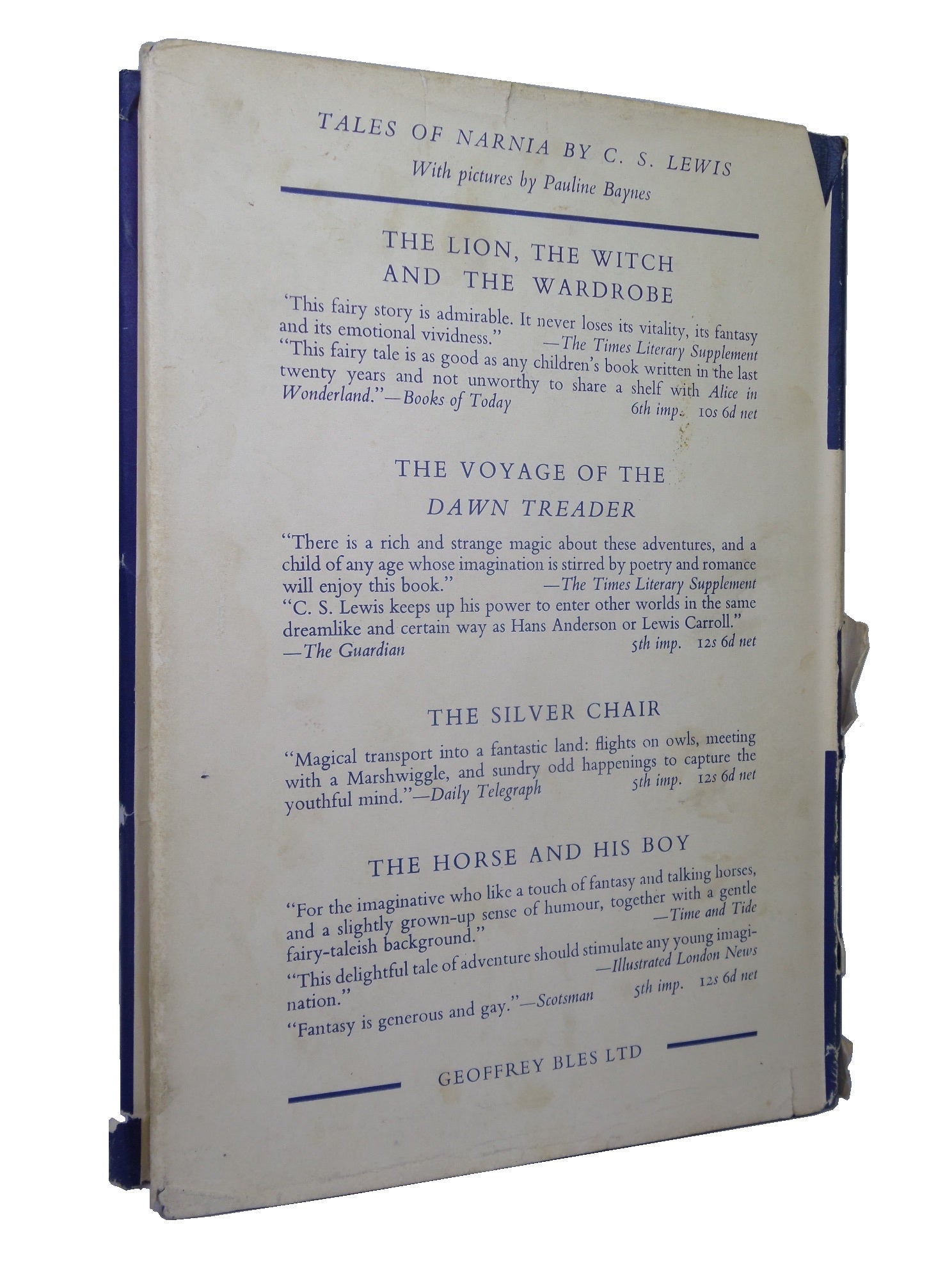 PRINCE CASPIAN: THE RETURN TO NARNIA BY C. S. LEWIS 1964