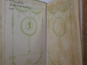 CRANFORD BY ELIZABETH GASKELL 1904 DELUXE VELLUM BINDING, C.E. BROCK ILLS.