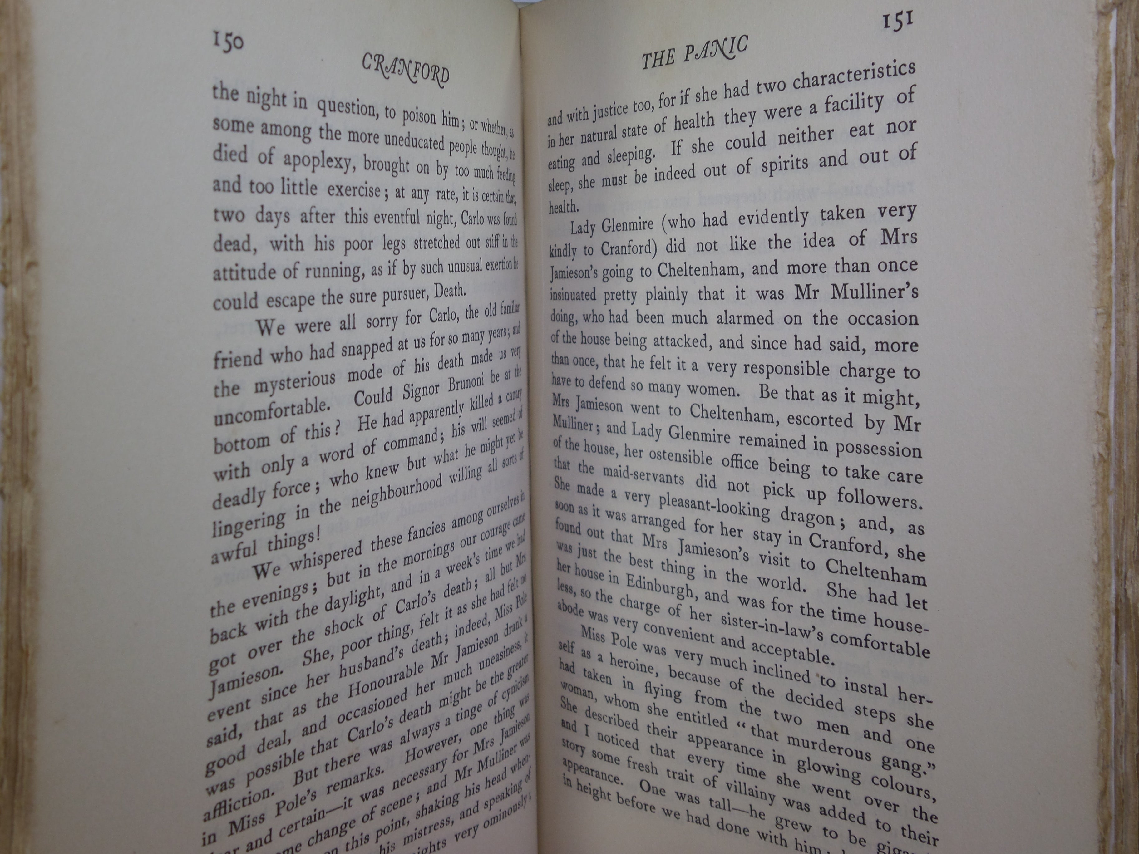 CRANFORD BY ELIZABETH GASKELL 1904 DELUXE VELLUM BINDING, C.E. BROCK ILLS.