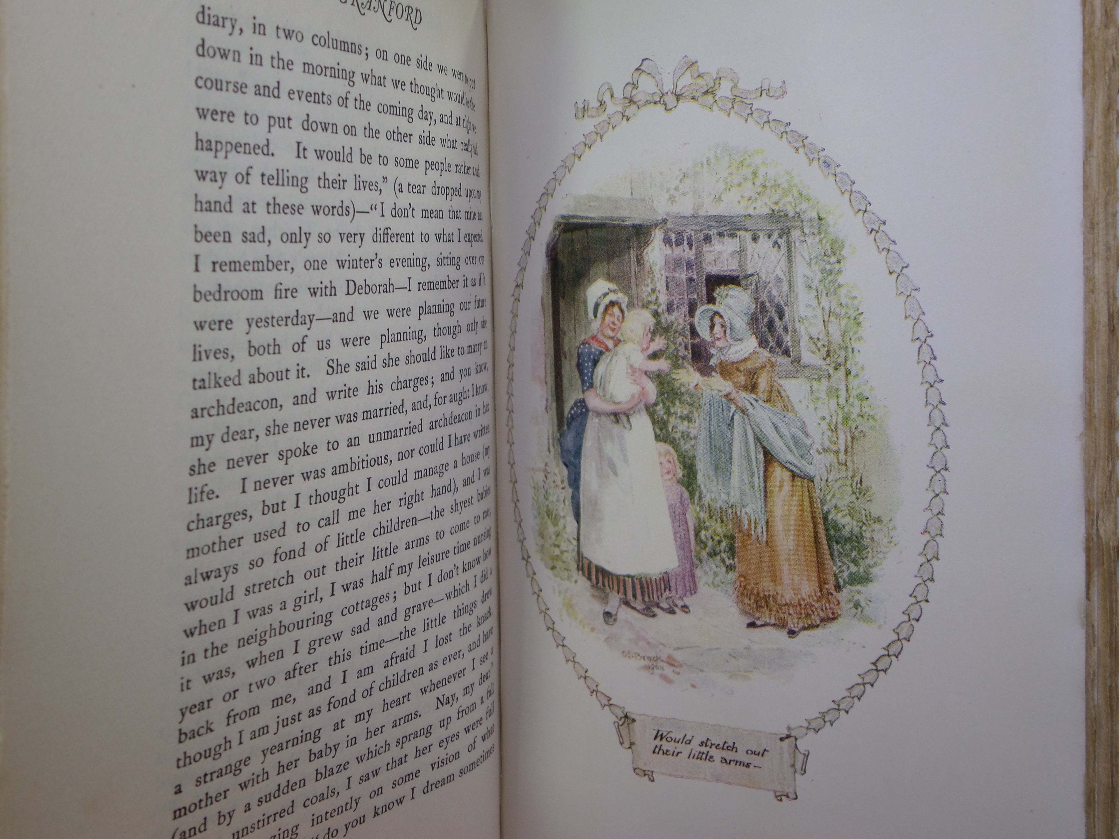 CRANFORD BY ELIZABETH GASKELL 1904 DELUXE VELLUM BINDING, C.E. BROCK ILLS.