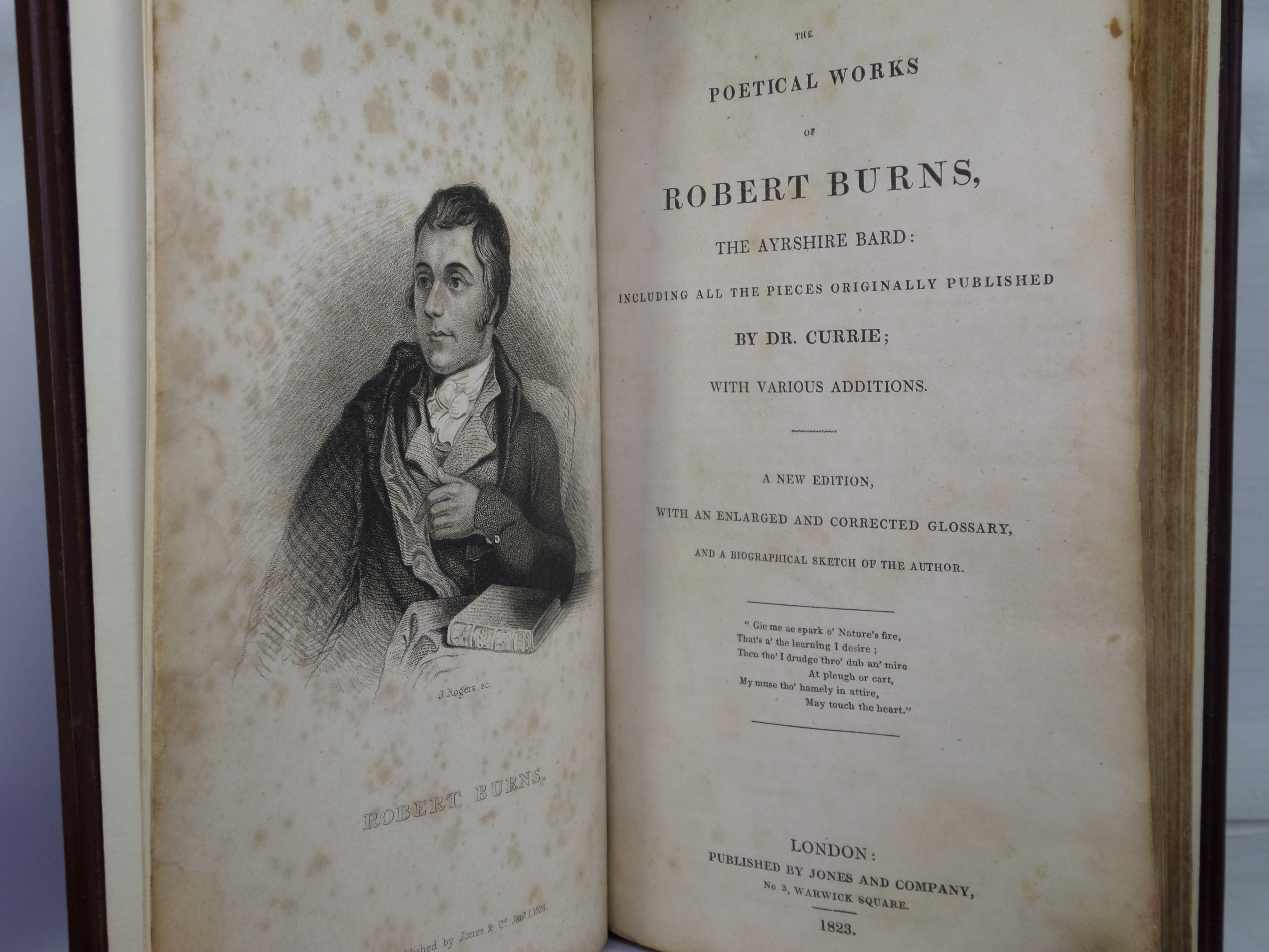 THE POETICAL WORKS OF ROBERT BURNS 1823 FINE LEATHER BINDING