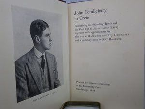 JOHN PENDLEBURY IN CRETE 1948 INSCRIBED FIRST EDITION