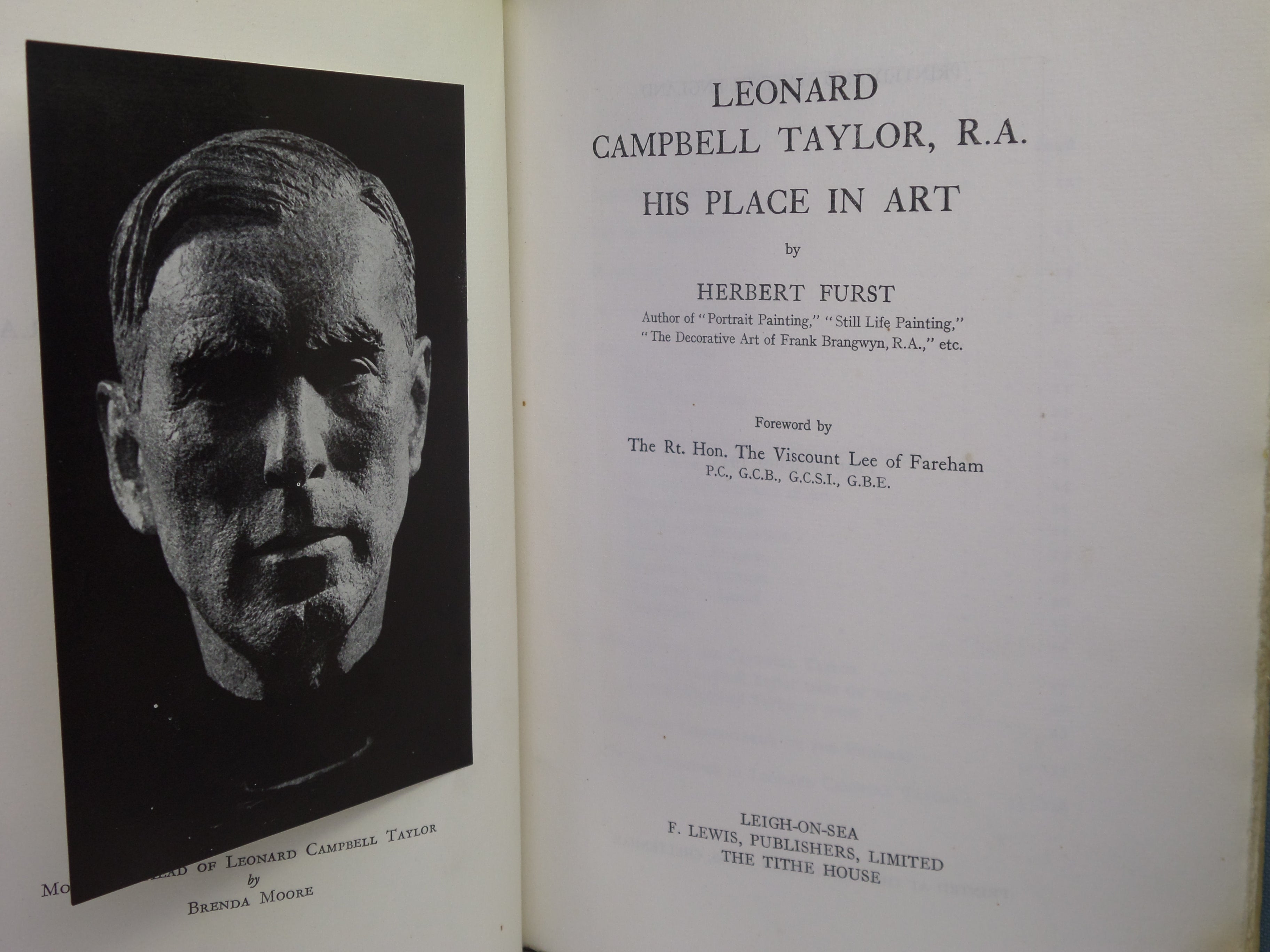 LEONARD CAMPBELL TAYLOR: HIS PLACE IN ART BY HERBERT FURST 1945 SIGNED EDITION