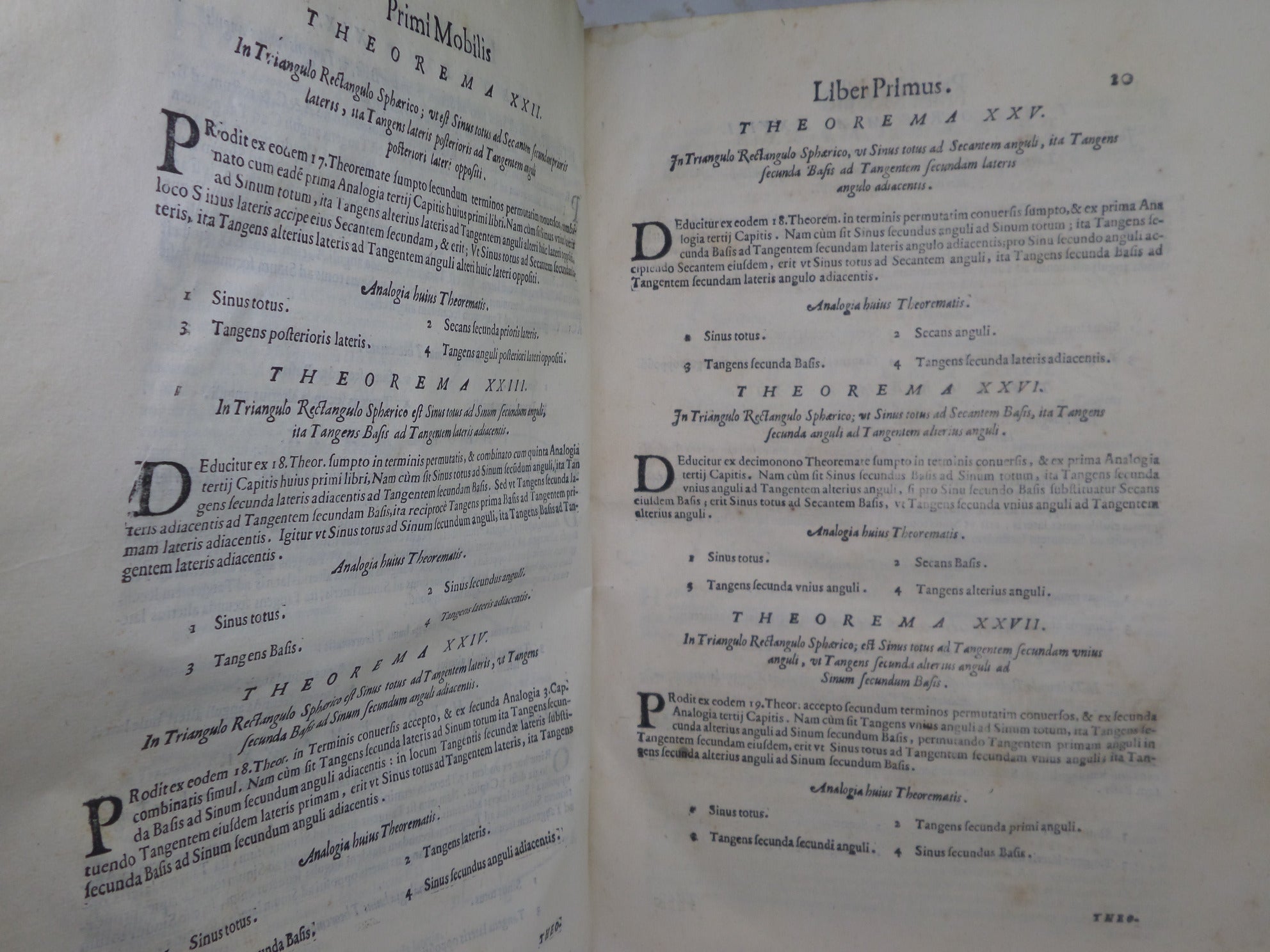 PRIMUM MOBILE...TRIGONOMETRIA SPHAERICORUM 1609 GIOVANNI ANTONIO MAGIN ...