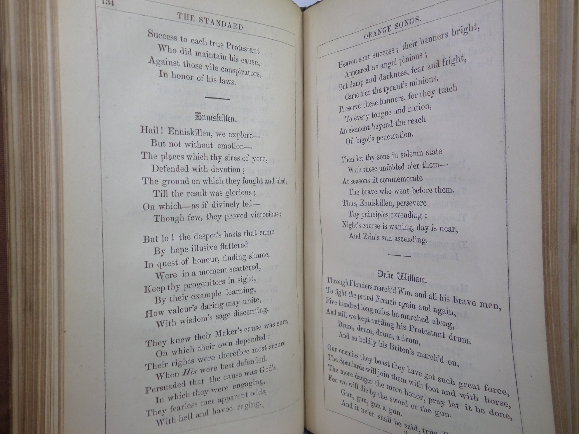 THE STANDARD ORANGE SONG BOOK: A COLLECTION OF LOYAL & CONSTITUTIONAL SONGS 1848 FIRST EDITION