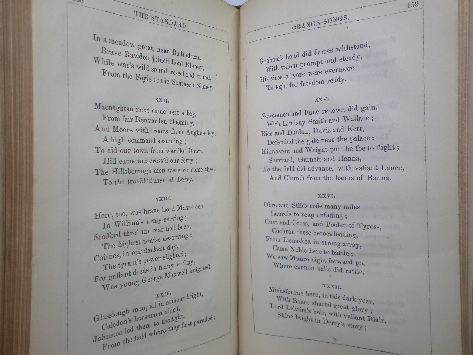 THE STANDARD ORANGE SONG BOOK: A COLLECTION OF LOYAL & CONSTITUTIONAL SONGS 1848 FIRST EDITION