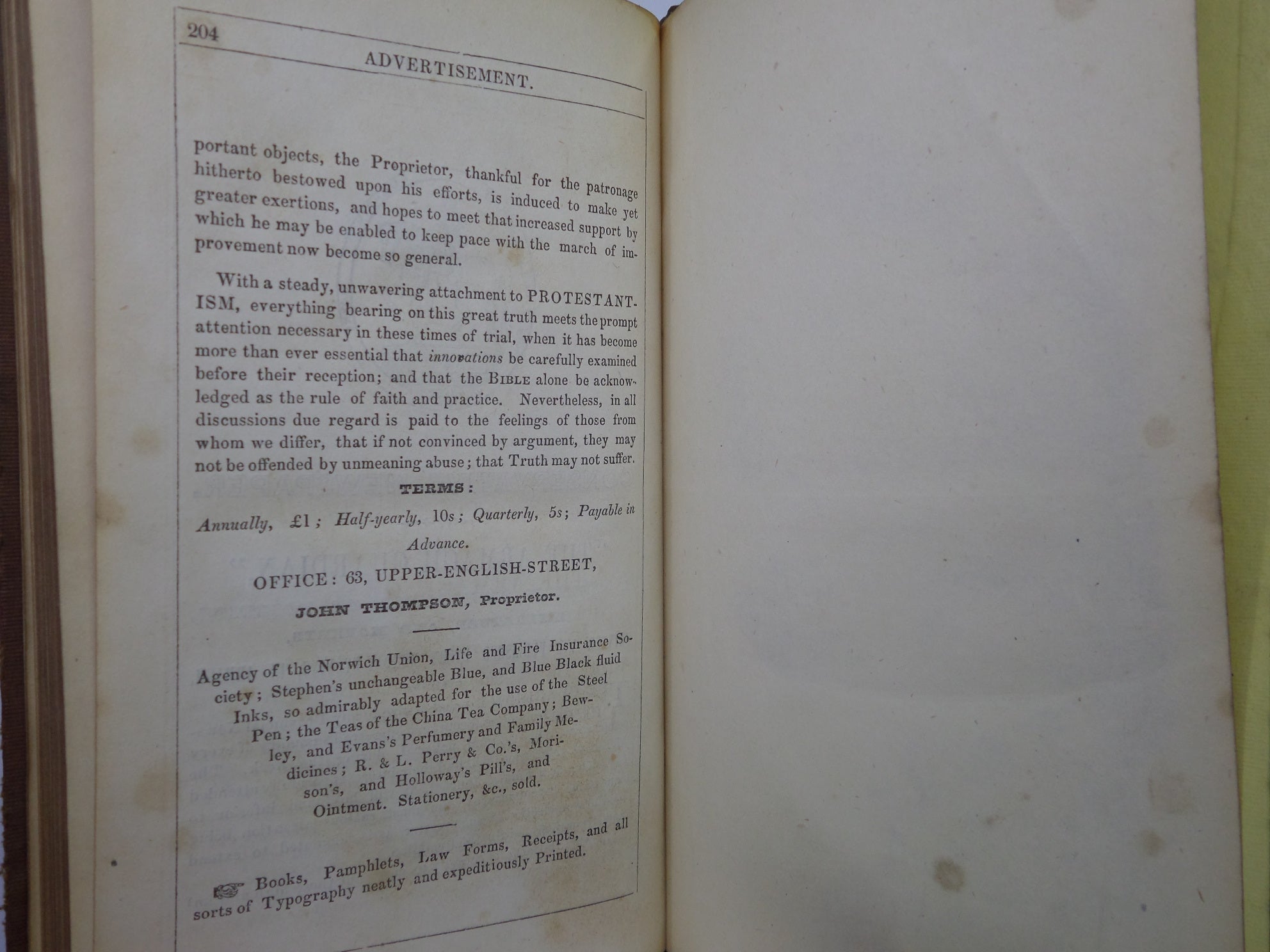 THE STANDARD ORANGE SONG BOOK: A COLLECTION OF LOYAL & CONSTITUTIONAL SONGS 1848 FIRST EDITION