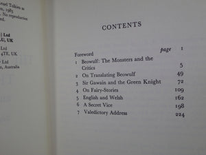 THE MONSTERS AND THE CRITICS AND OTHER ESSAYS 1983 J.R.R. TOLKIEN FIRST EDITION