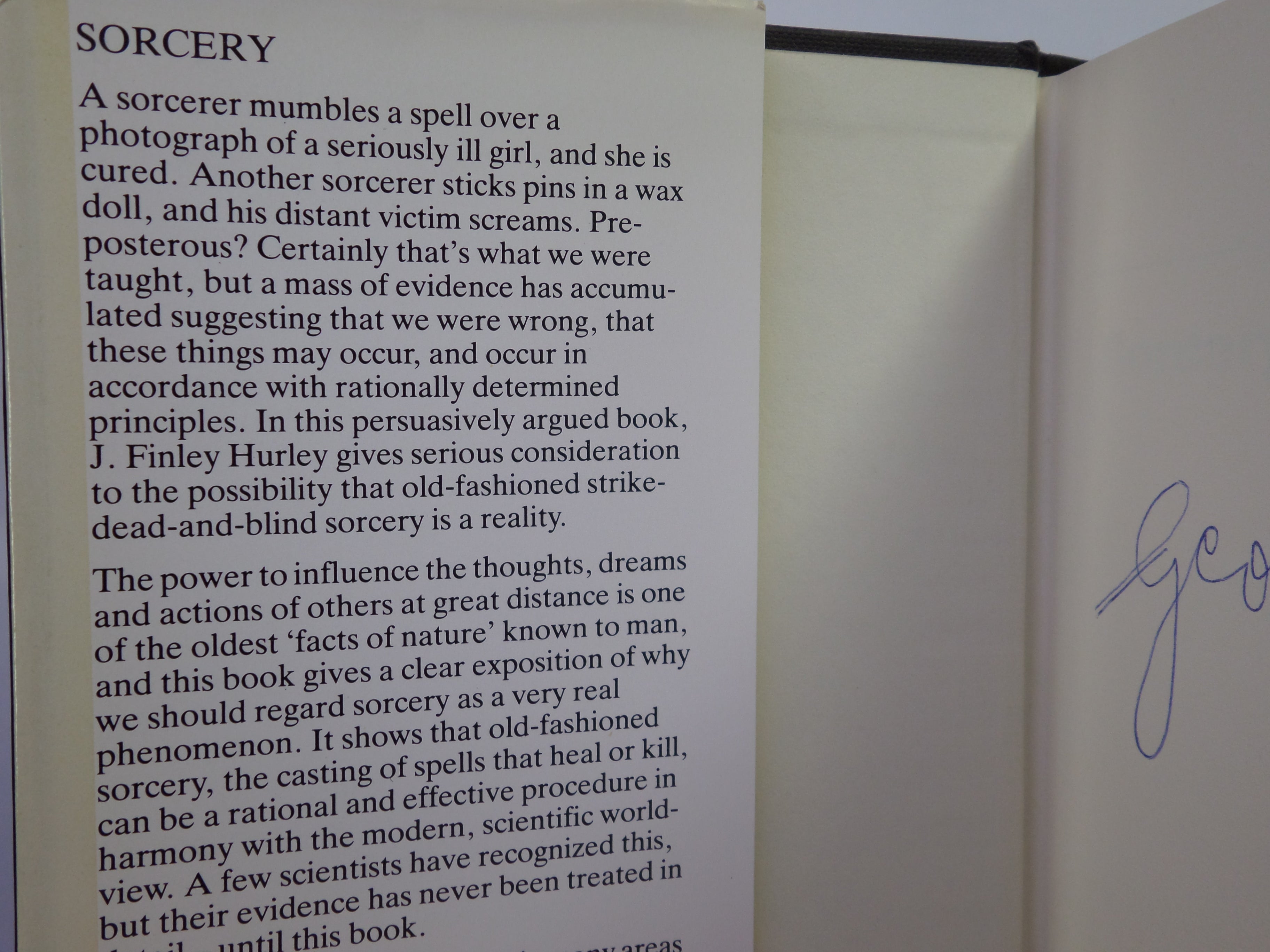 SORCERY BY J. FINLEY HURLEY 1985 FIRST EDITION