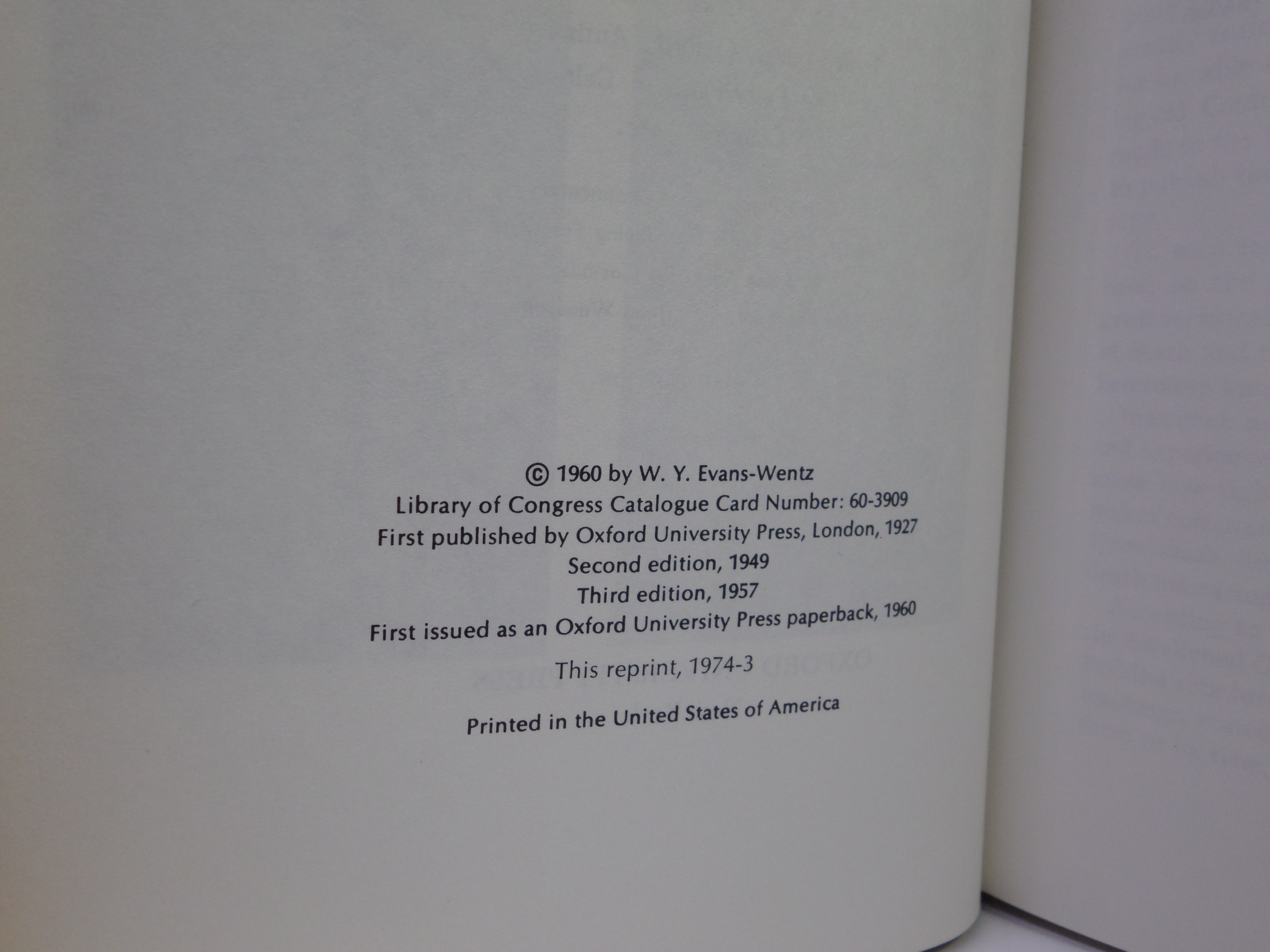 THE TIBETAN BOOK OF THE DEAD BY W. Y. EVANS-WENTZ 1974 HARDCOVER