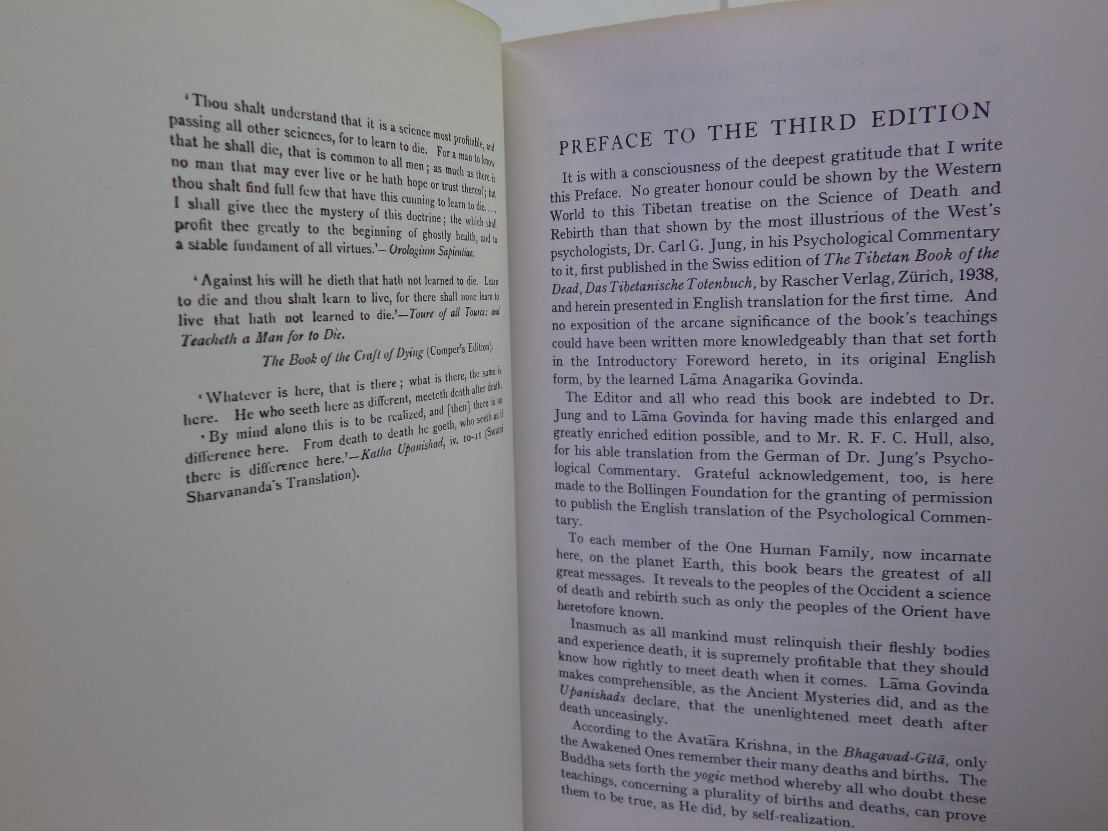 THE TIBETAN BOOK OF THE DEAD BY W. Y. EVANS-WENTZ 1974 HARDCOVER