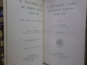 T LUCRETI CARI DE RERUM NATURA EDITED BY H.A.J. MUNRO 1893 TITUS LUCRETIUS CARUS