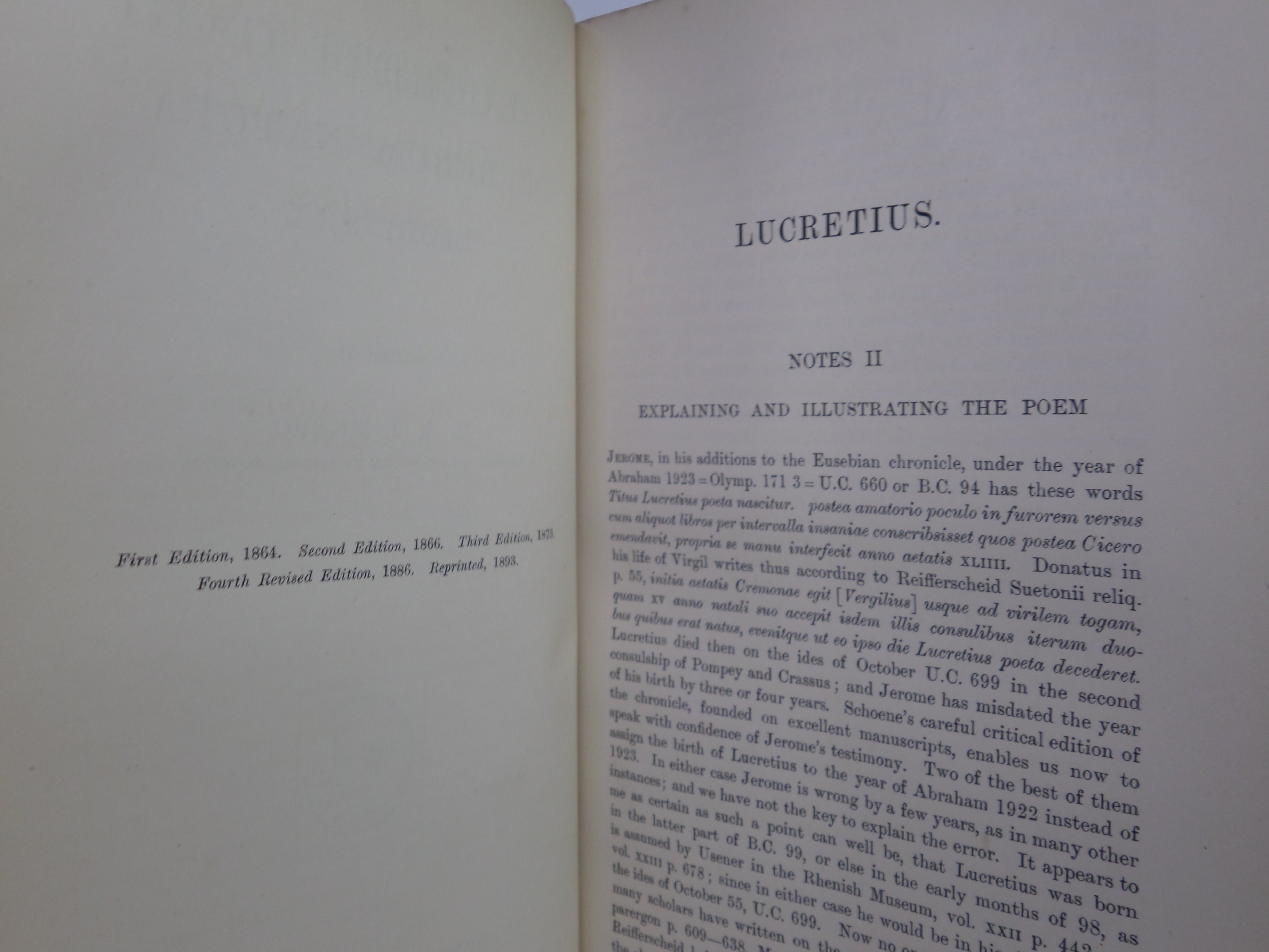 T LUCRETI CARI DE RERUM NATURA EDITED BY H.A.J. MUNRO 1893 TITUS LUCRETIUS CARUS