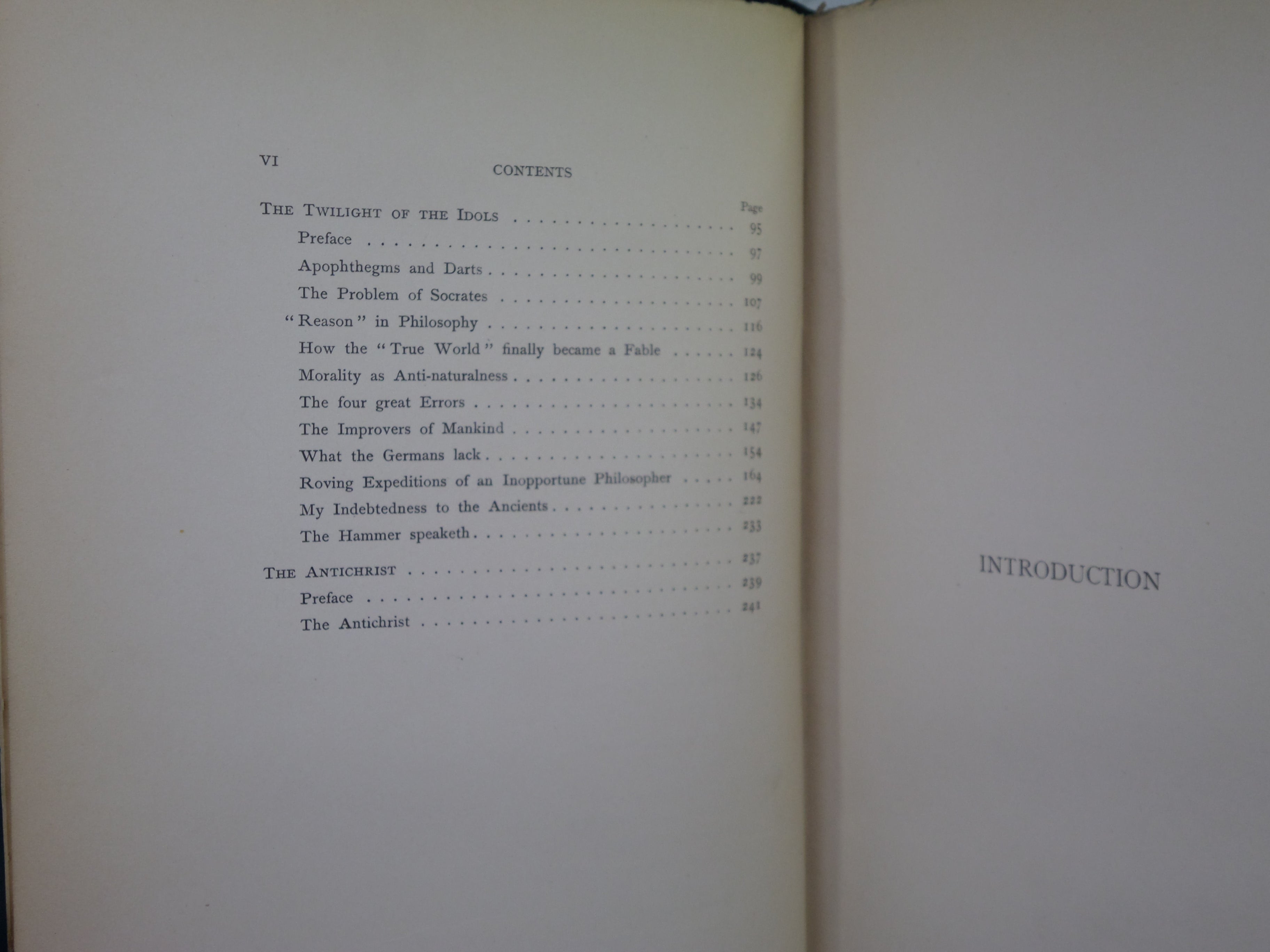 CASE OF WAGNER; NIETZSCHE CONTRA WAGNER; TWILIGHT OF THE IDOLS; ANTICHRIST 1899 FRIEDRICH NIETZSCHE