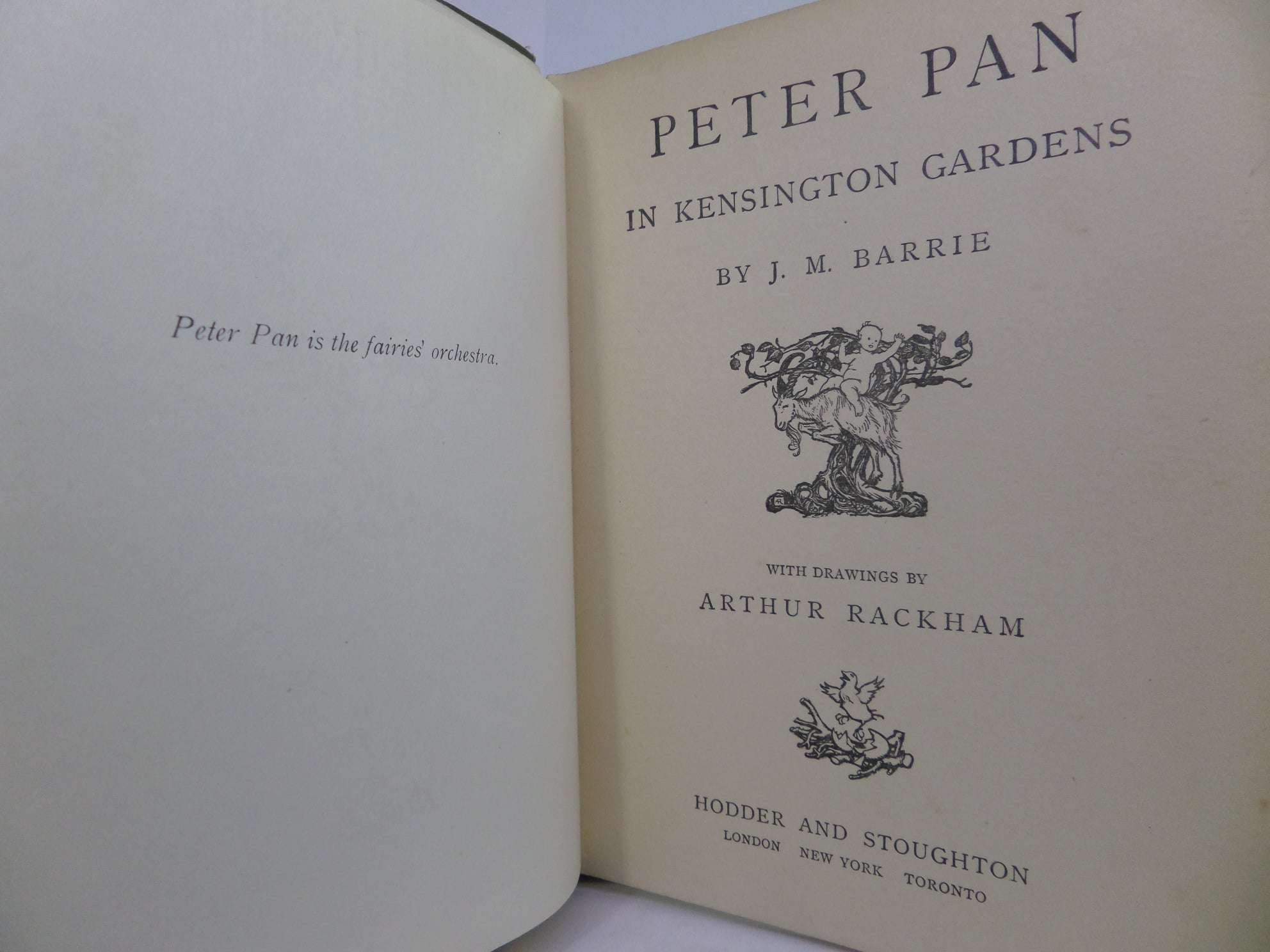 PETER PAN IN KENSINGTON GARDENS BY J. M. BARRIE, ARTHUR RACKHAM ILLUSTRATIONS