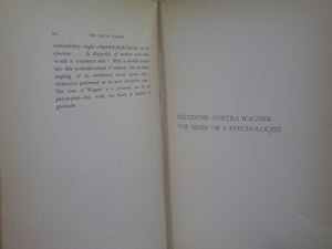 CASE OF WAGNER; NIETZSCHE CONTRA WAGNER; TWILIGHT OF THE IDOLS; ANTICHRIST 1899 FRIEDRICH NIETZSCHE