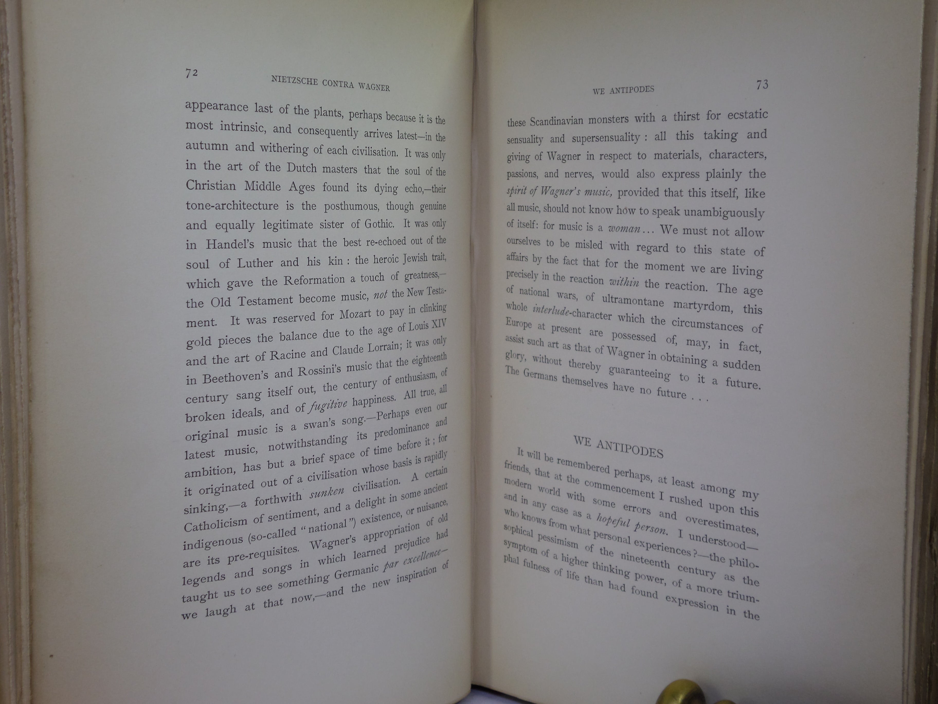 CASE OF WAGNER; NIETZSCHE CONTRA WAGNER; TWILIGHT OF THE IDOLS; ANTICHRIST 1899 FRIEDRICH NIETZSCHE