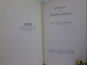 ESSAYS IN PERSUASION BY JOHN MAYNARD KEYNES 1931 FIRST EDITION