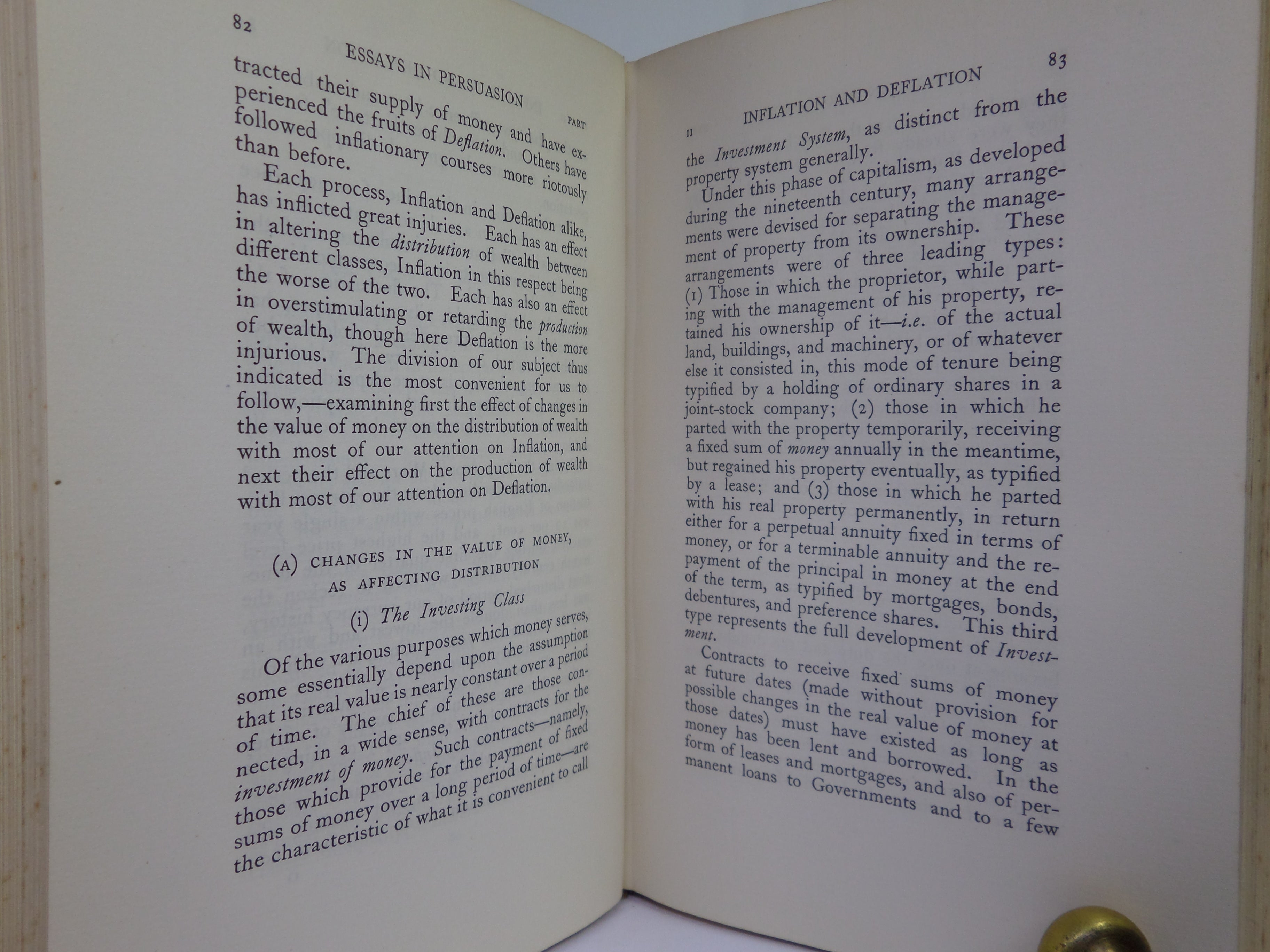ESSAYS IN PERSUASION BY JOHN MAYNARD KEYNES 1931 FIRST EDITION