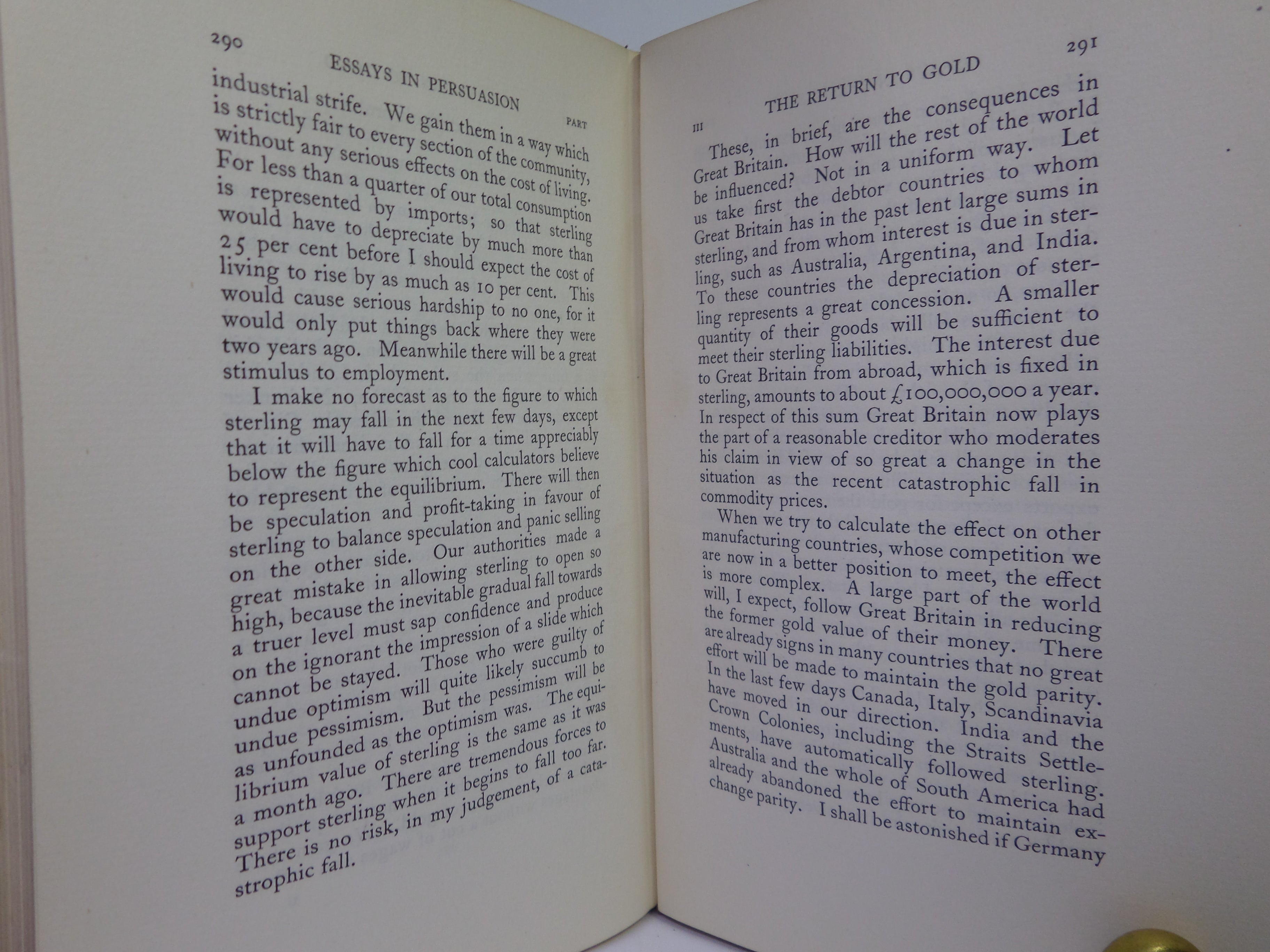 ESSAYS IN PERSUASION BY JOHN MAYNARD KEYNES 1931 FIRST EDITION