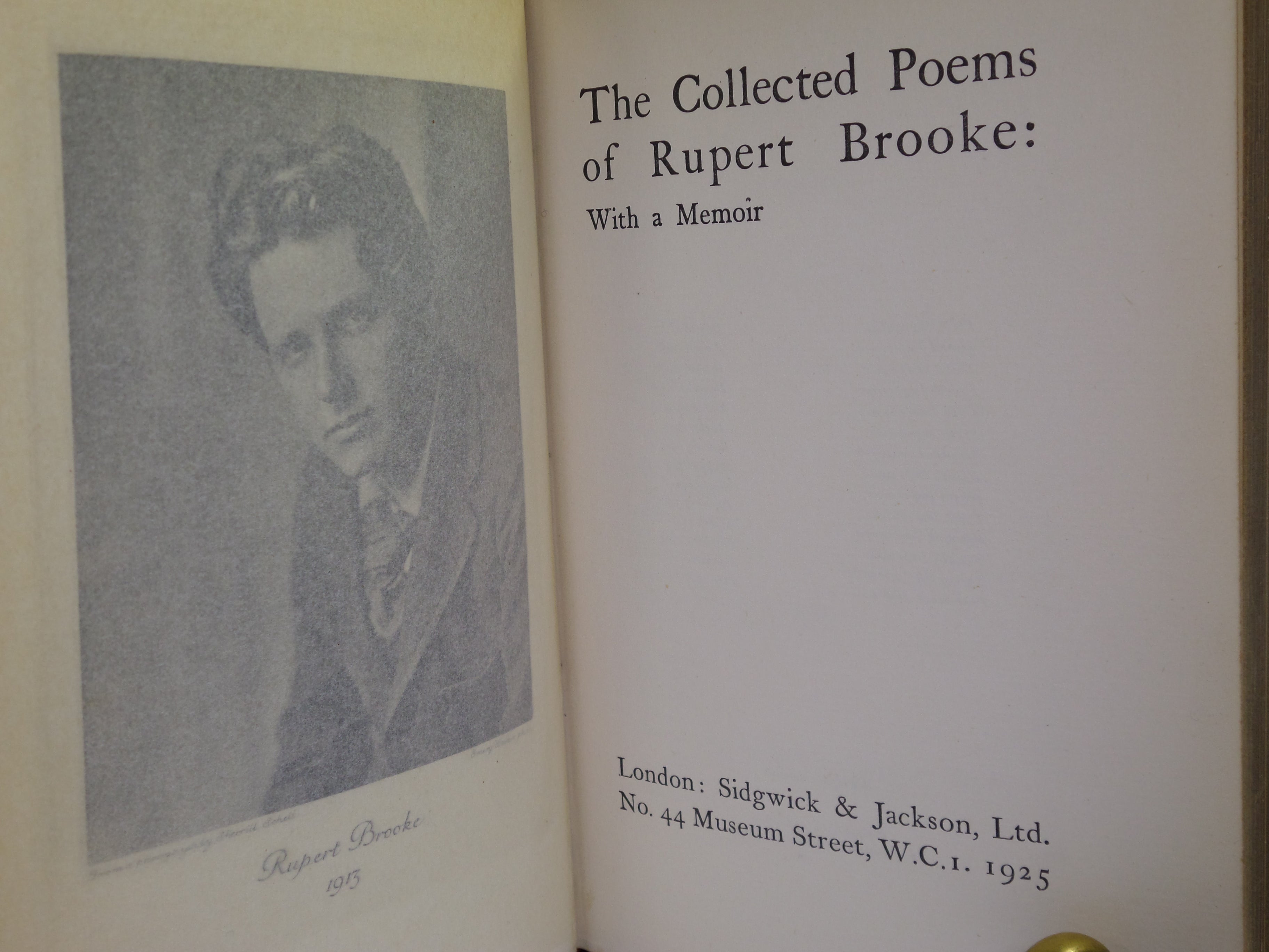 THE COLLECTED POEMS OF RUPERT BROOKE 1925 FINE BINDING BY MUDIE