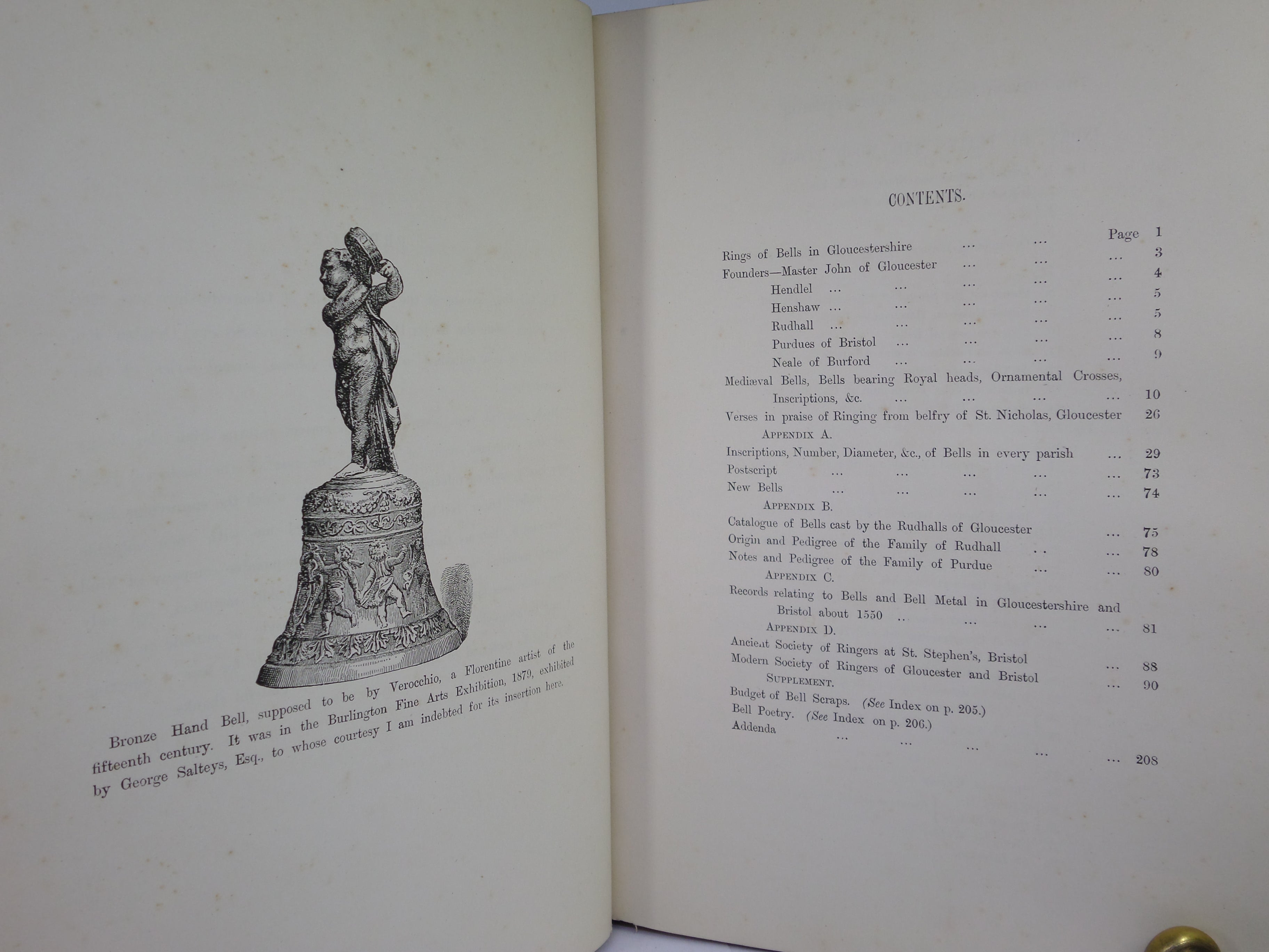 THE CHURCH BELLS OF GLOUCESTERSHIRE BY H.T. ELLACOMBE 1881 LEATHER BINDING