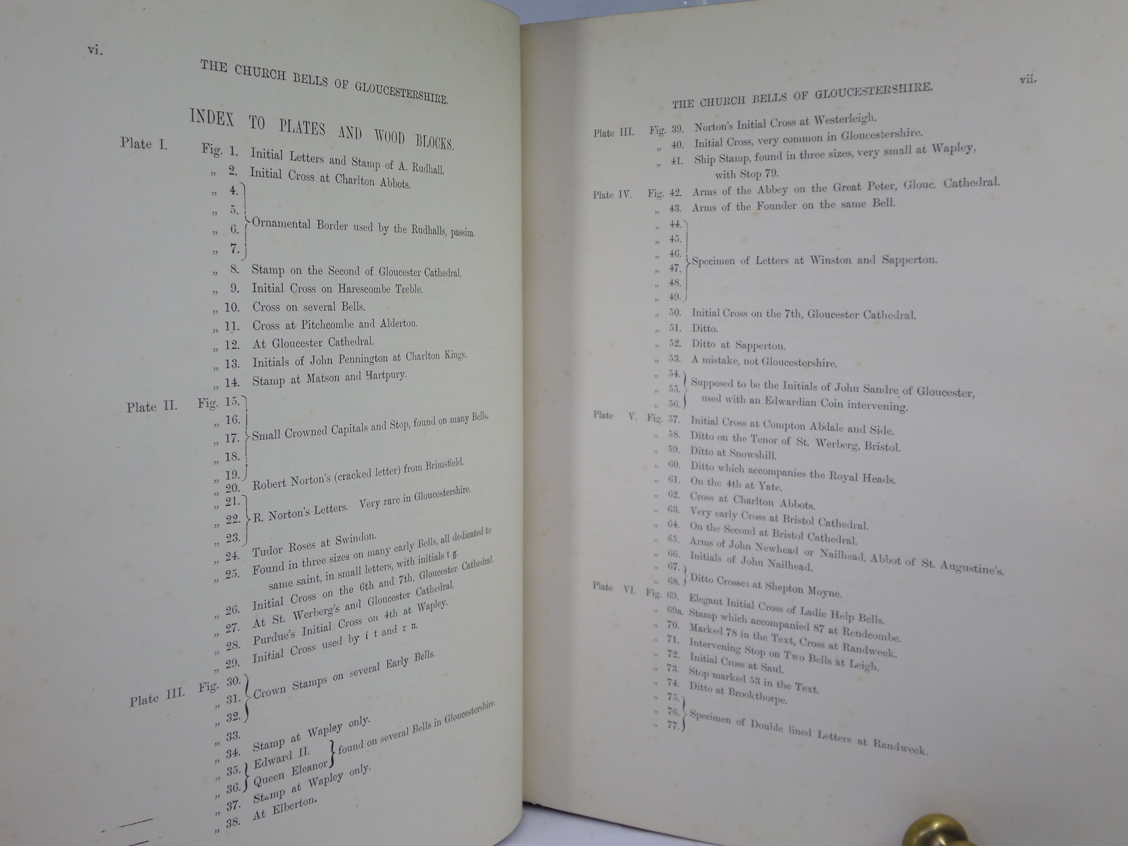 THE CHURCH BELLS OF GLOUCESTERSHIRE BY H.T. ELLACOMBE 1881 LEATHER BINDING