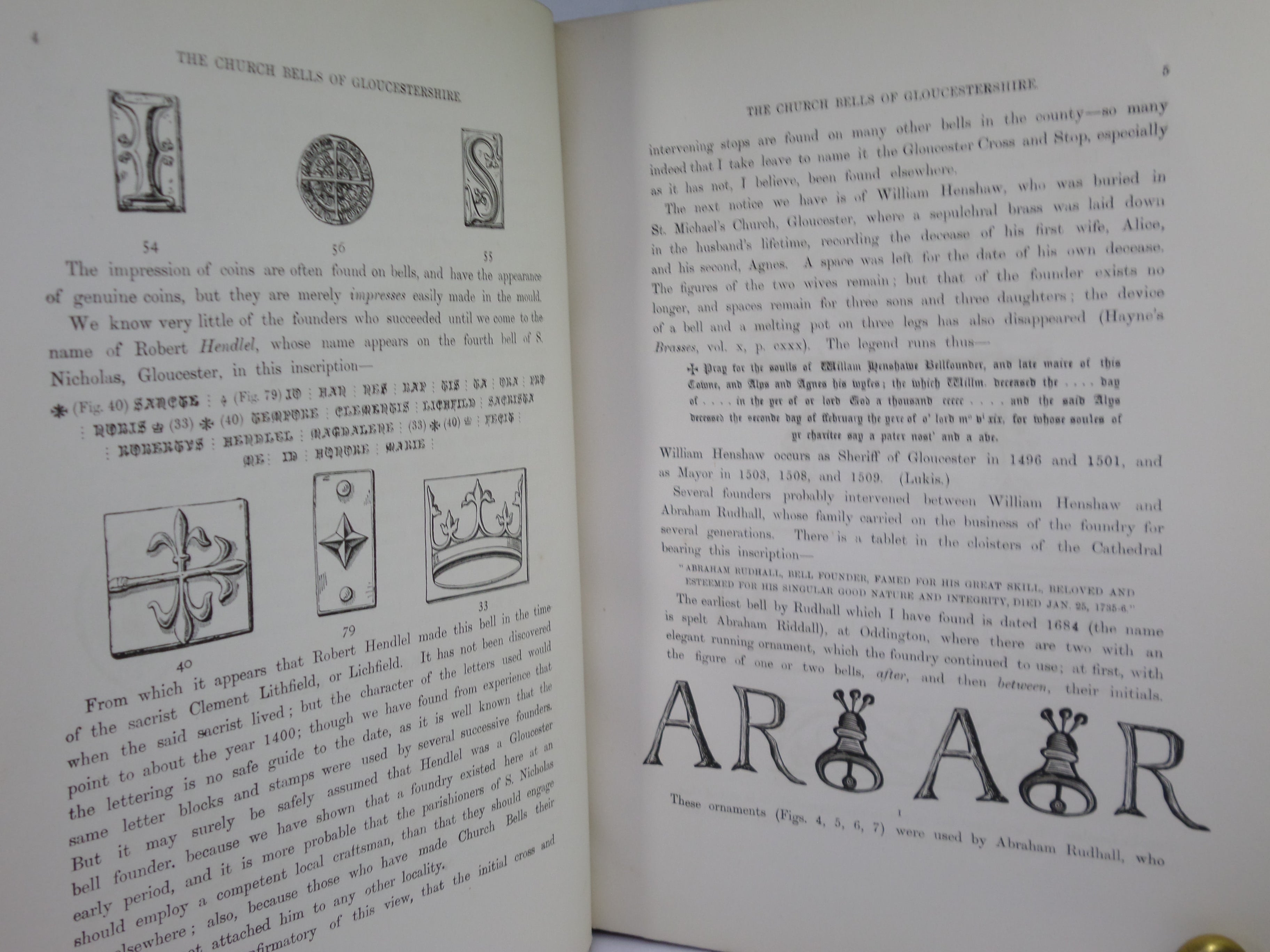 THE CHURCH BELLS OF GLOUCESTERSHIRE BY H.T. ELLACOMBE 1881 LEATHER BINDING