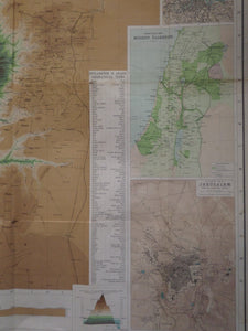 TOPOGRAPHICAL AND PHYSICAL MAP OF PALESTINE BY JOHN BARTHOLOMEW C.1900